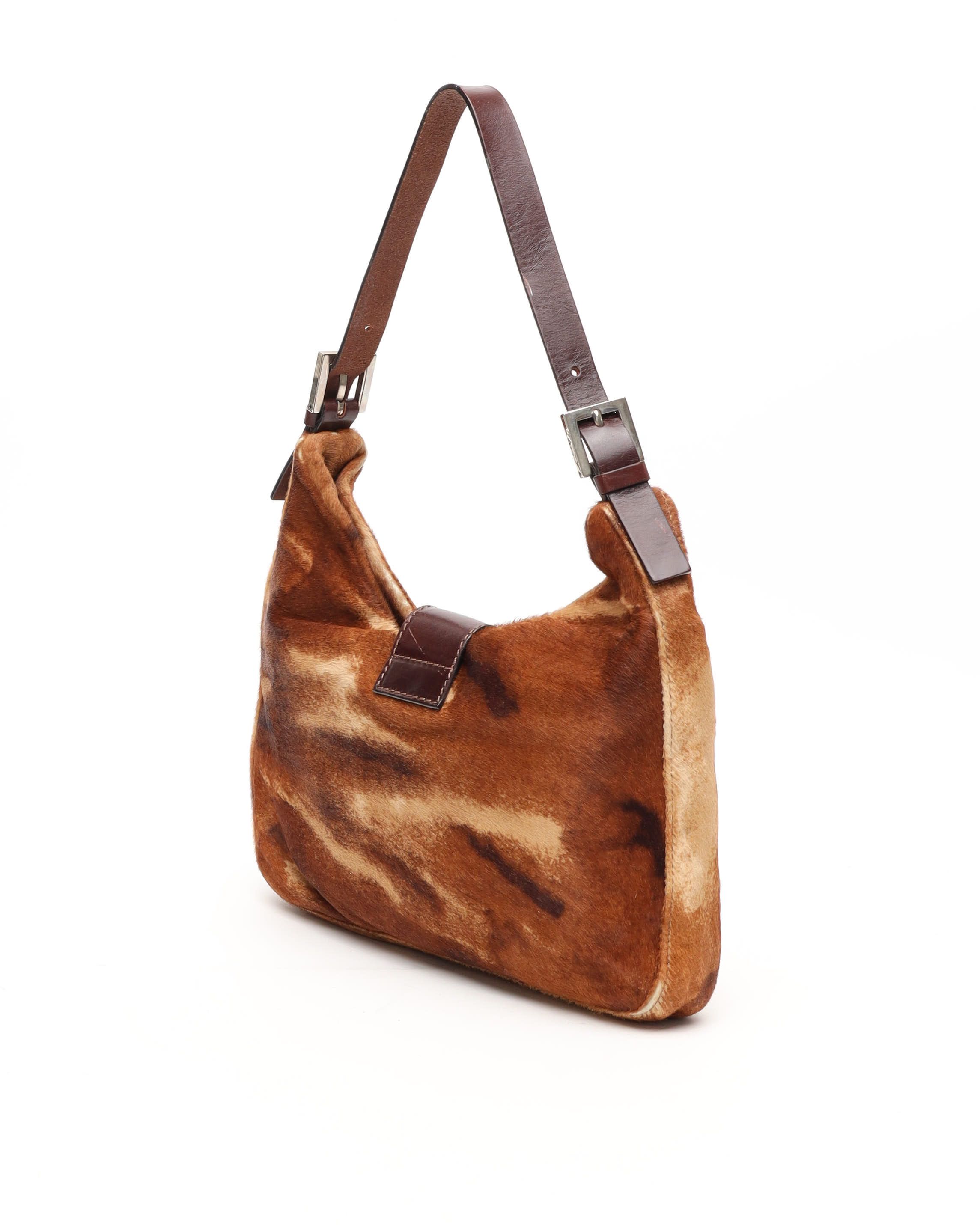 Fendi Ff Fur Bag In Brown