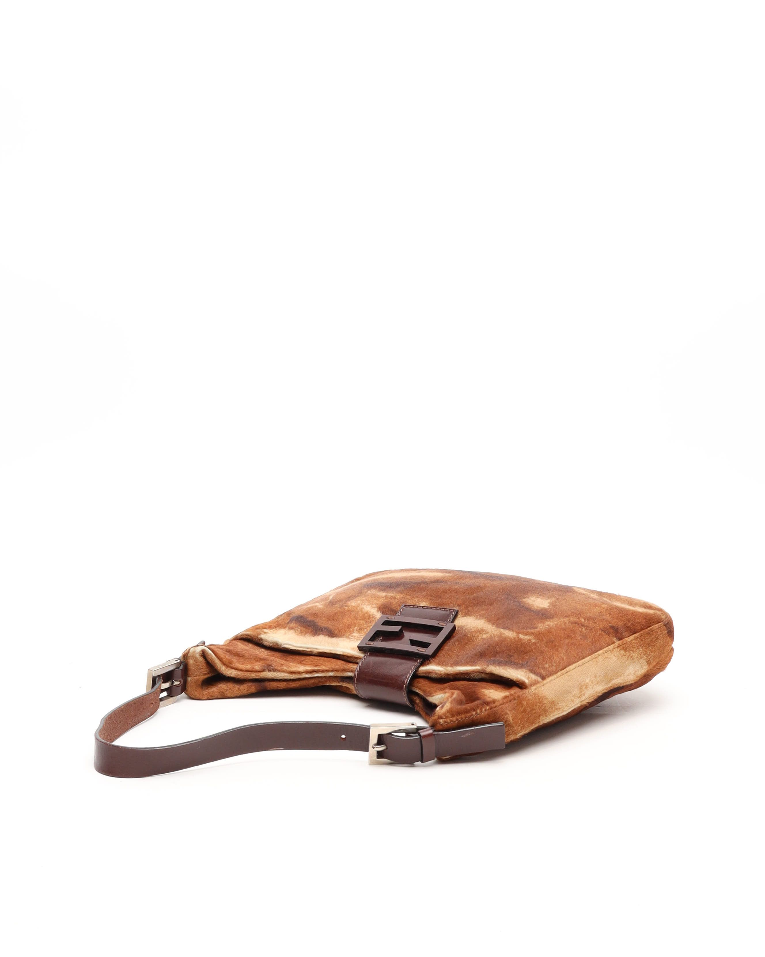 Fendi Ff Fur Bag In Brown