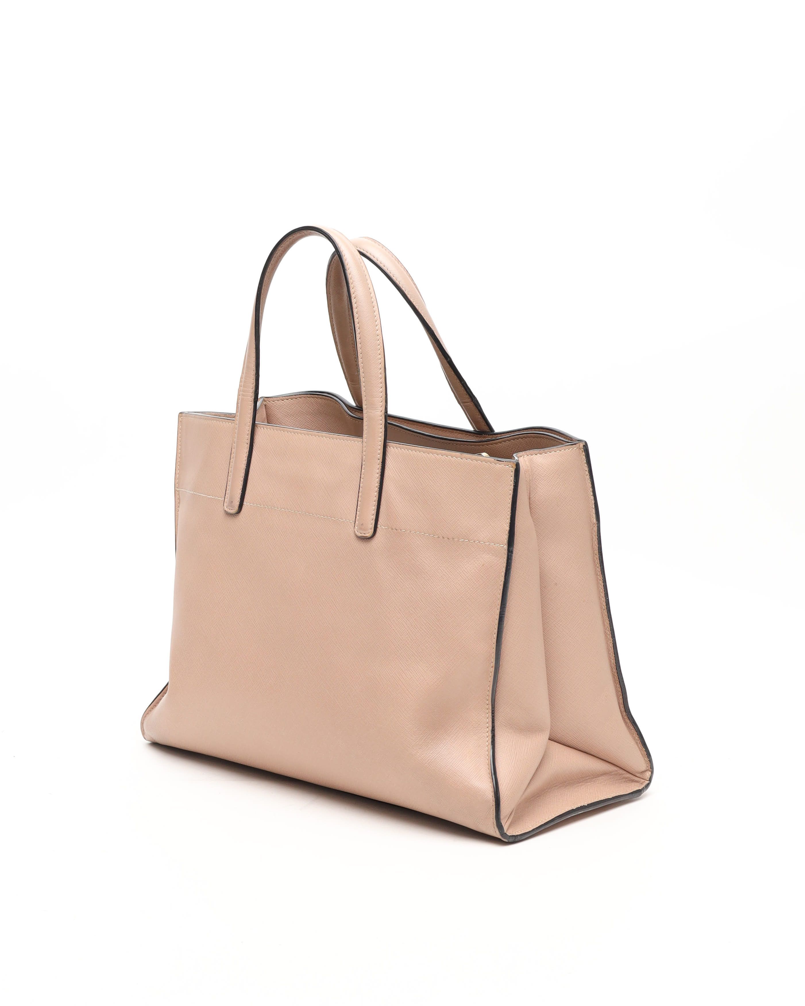 Prada Triple Pocket Saffiano Soft Bag In Pink