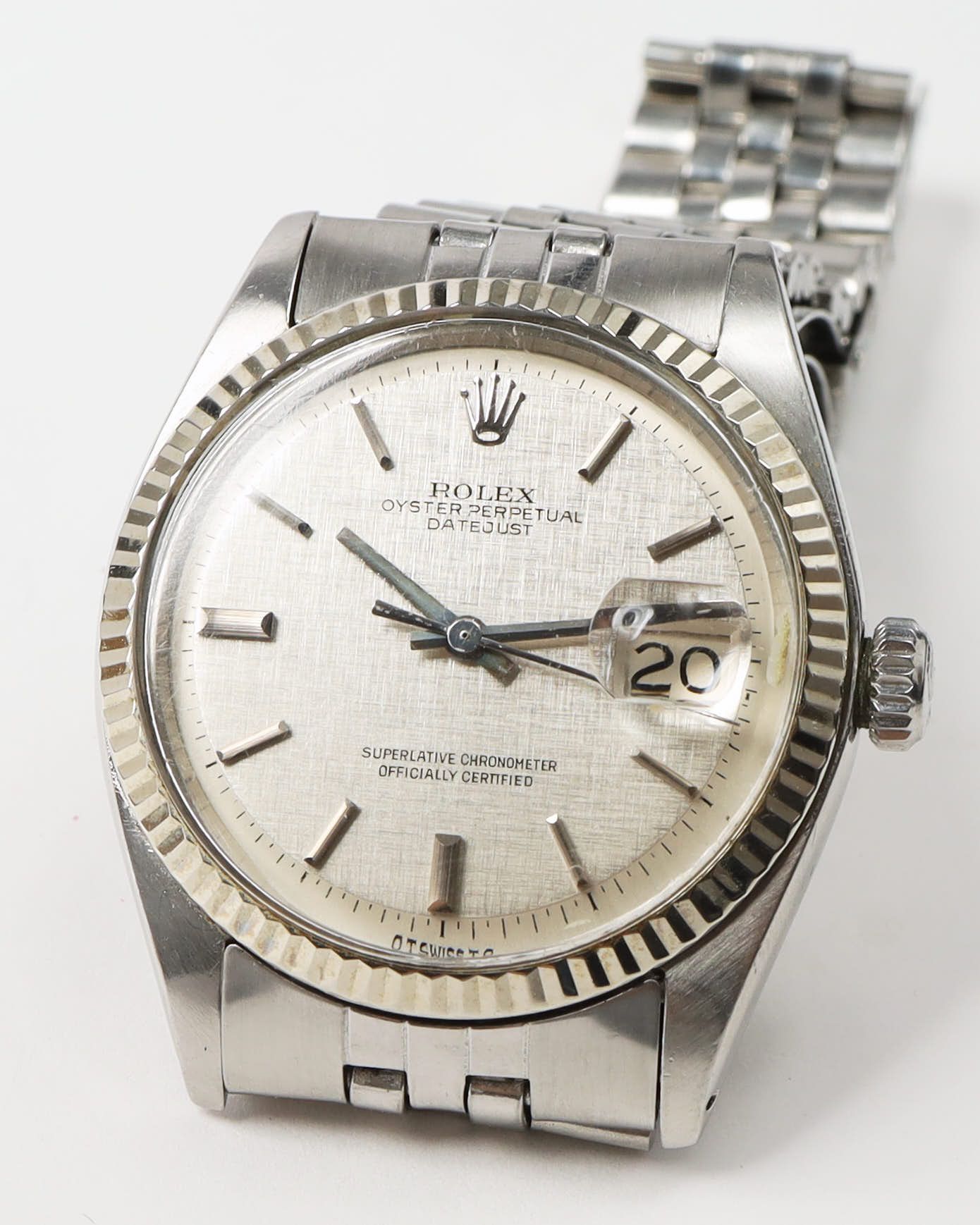 Rolex Datejust 36mm Ref 1601 Linen Sigma Dial 1973 Watch In Metallic