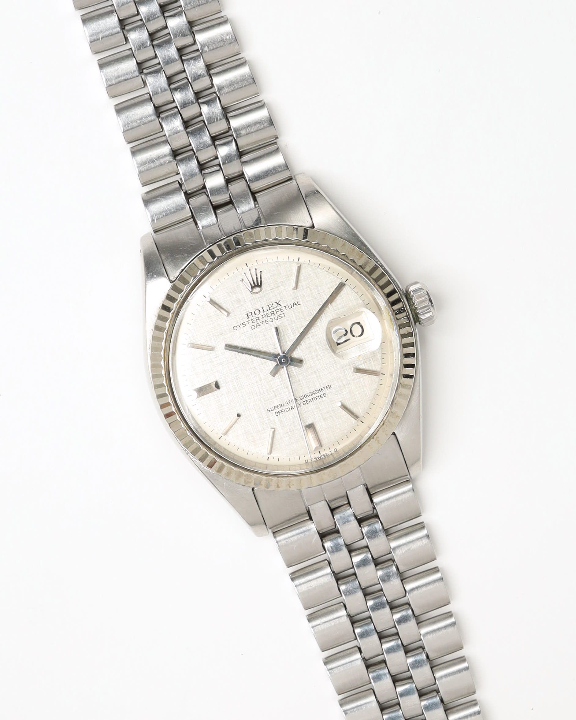 Rolex Datejust 36mm Ref 1601 Linen Sigma Dial 1973 Watch In Metallic