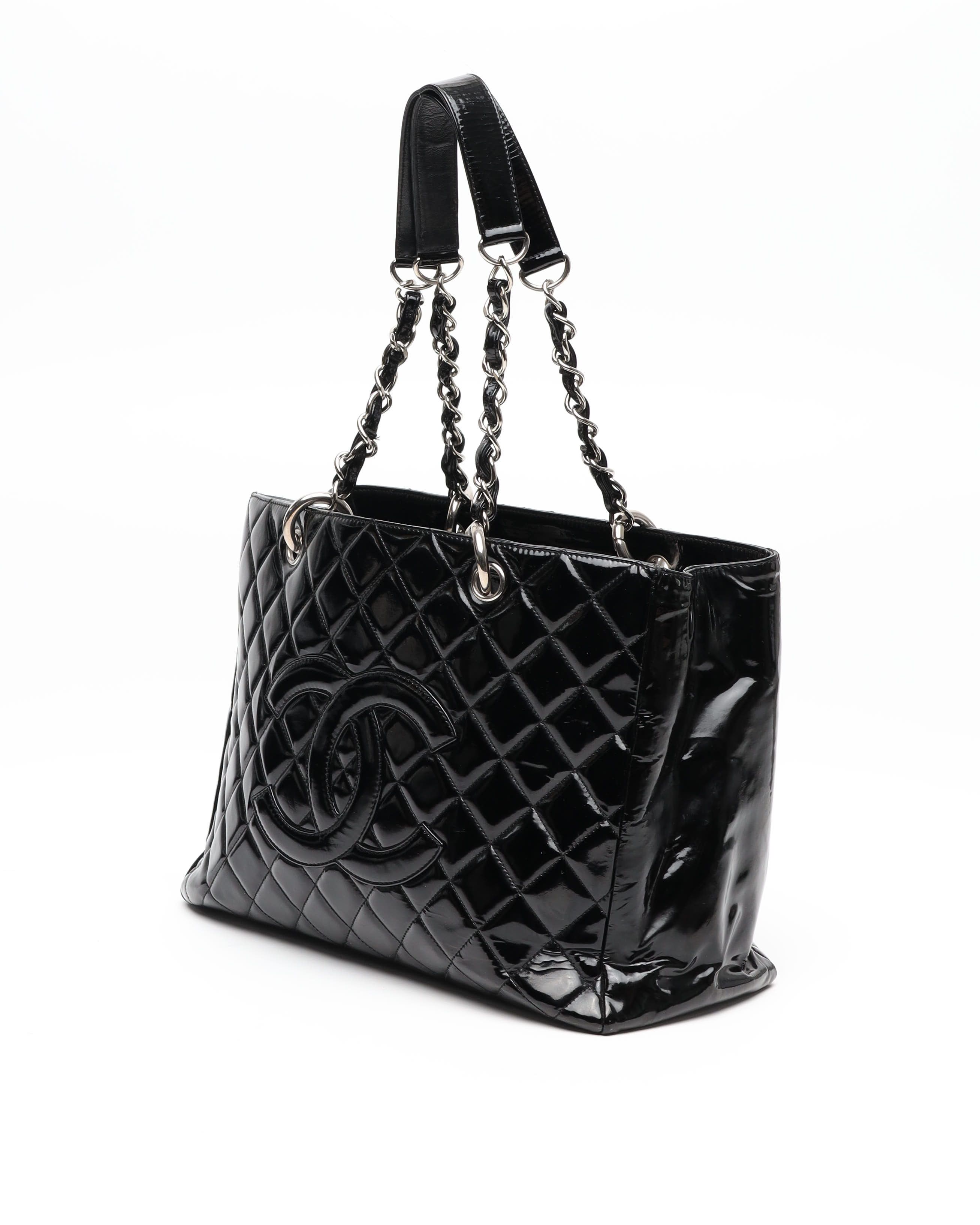 Pre-owned Chanel Patent (gst) Grand Shopping Tote Bag
