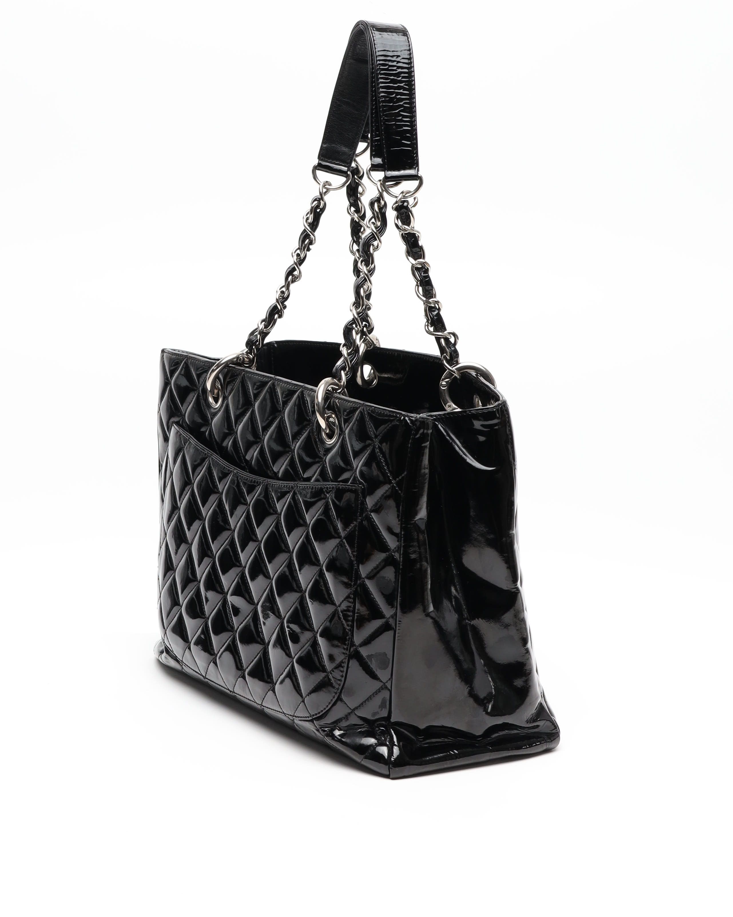 Pre-owned Chanel Patent (gst) Grand Shopping Tote Bag
