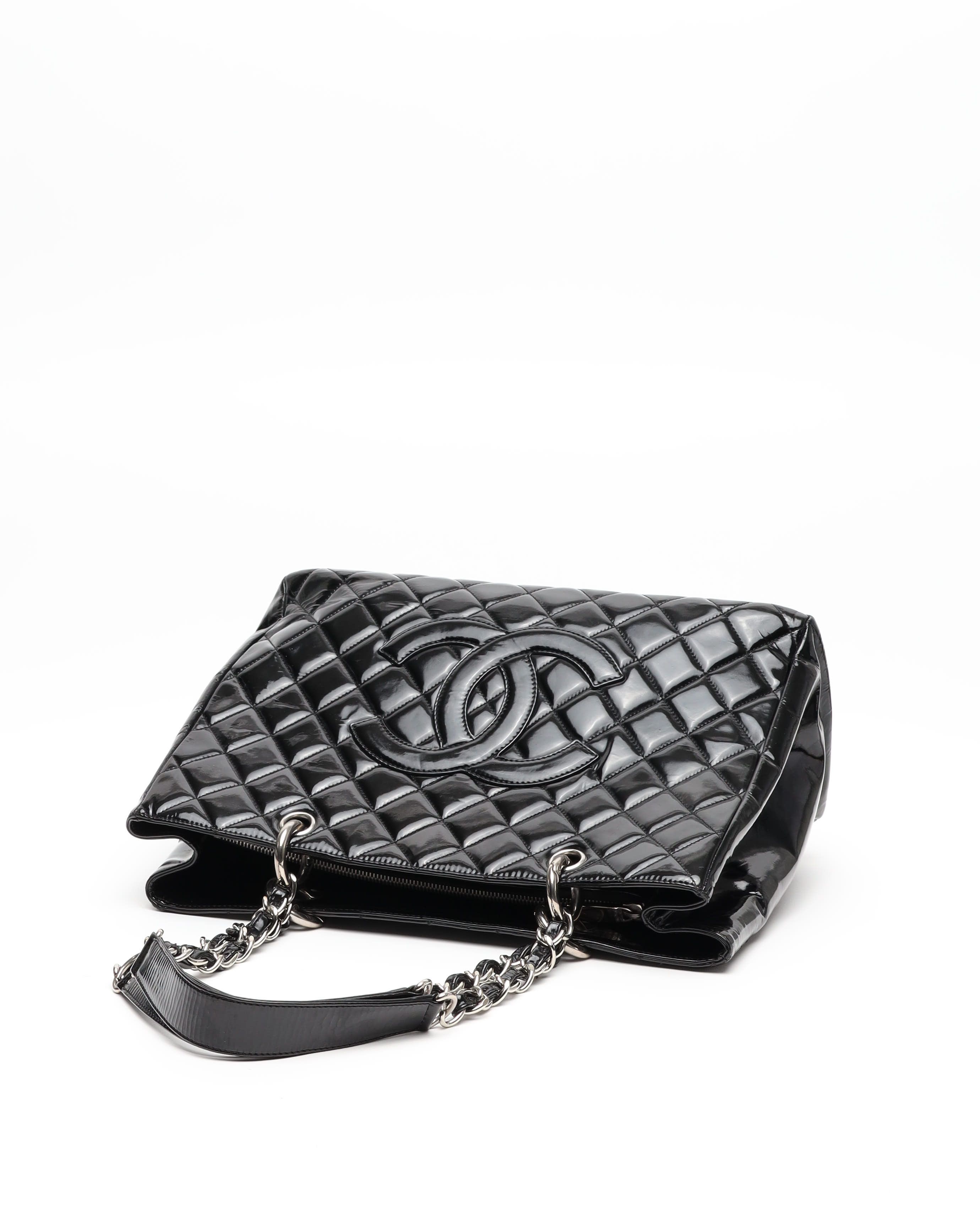 Pre-owned Chanel Patent (gst) Grand Shopping Tote Bag