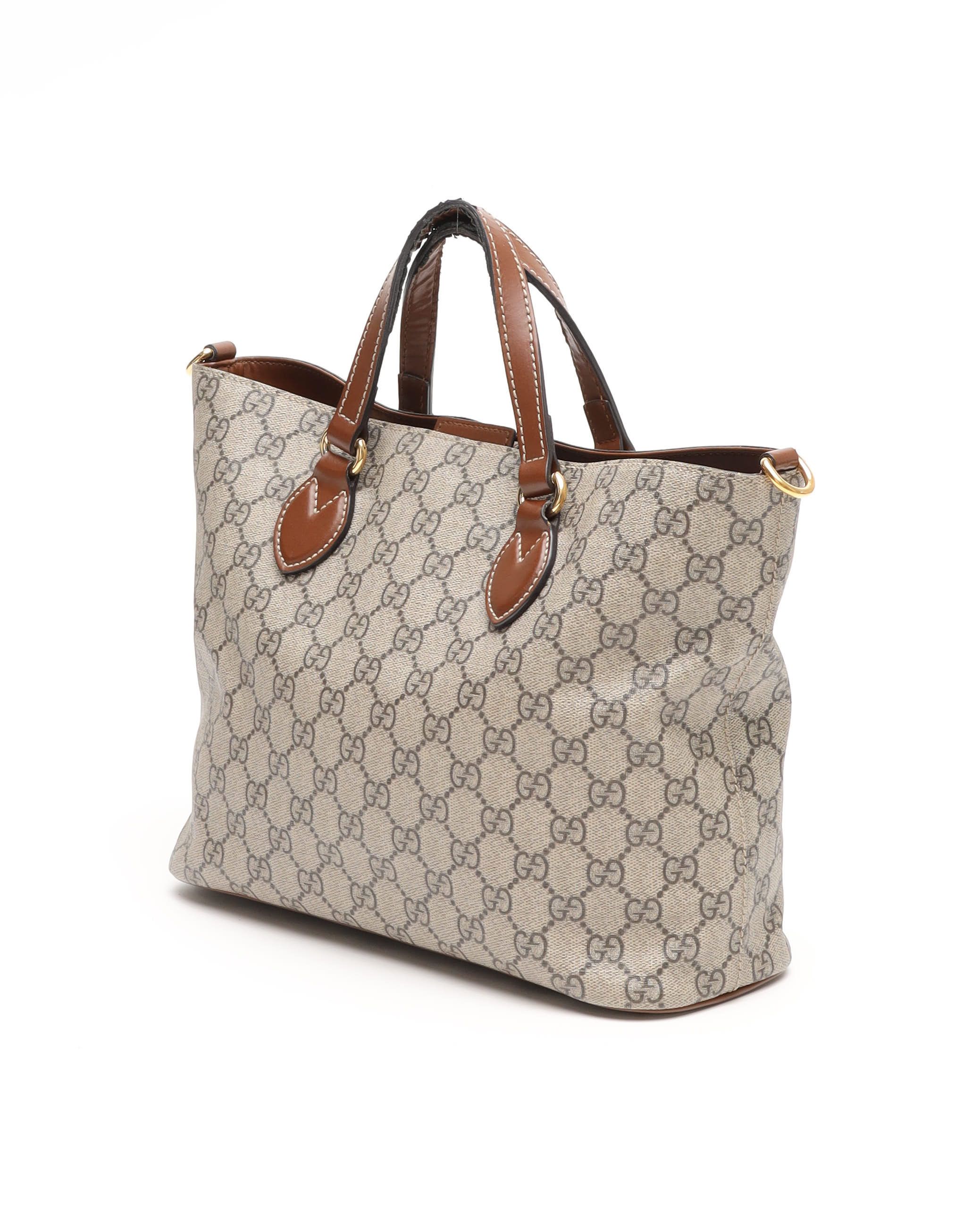 Gucci Gg Supreme Tote Bag In Brown