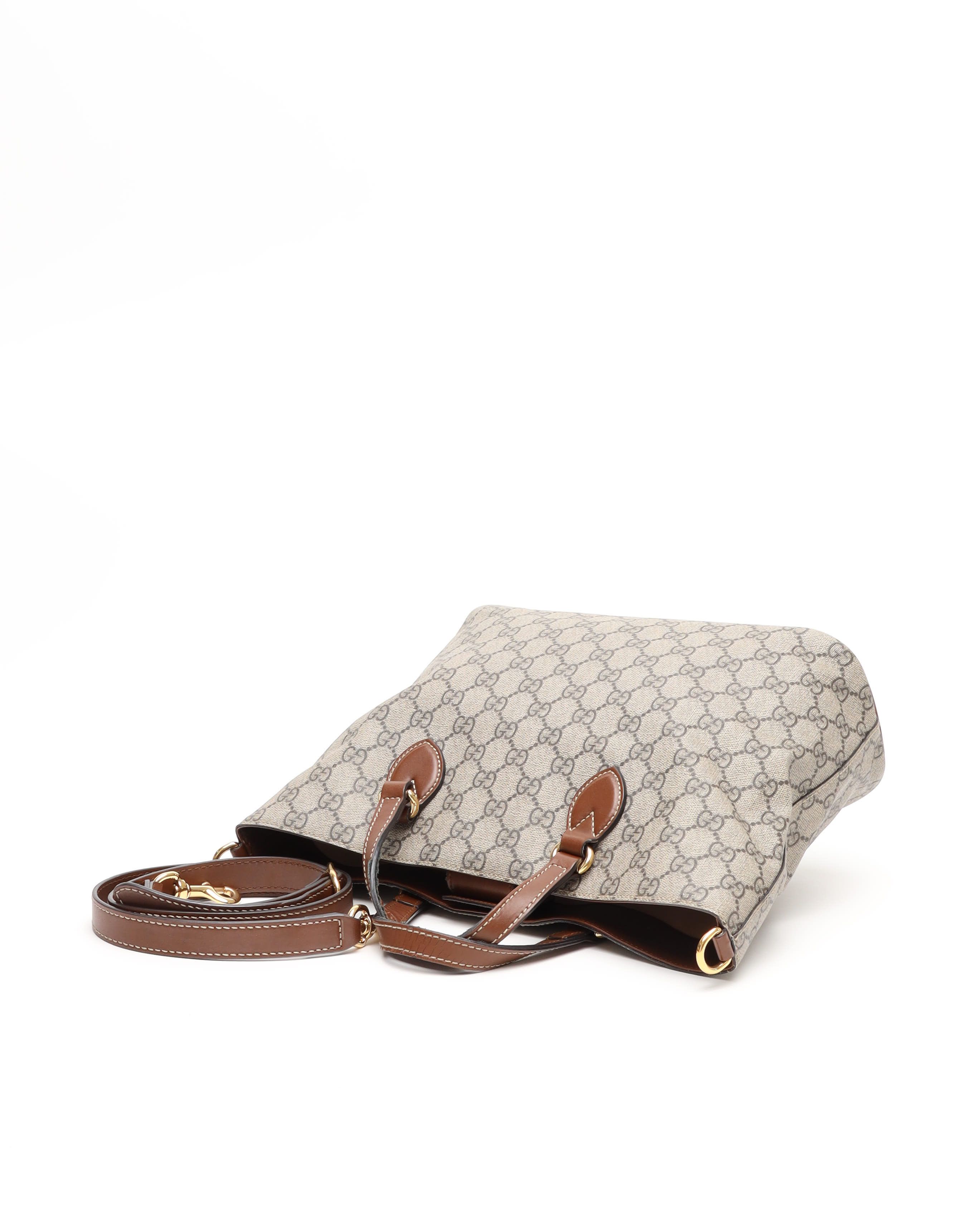 Gucci Gg Supreme Tote Bag In Brown