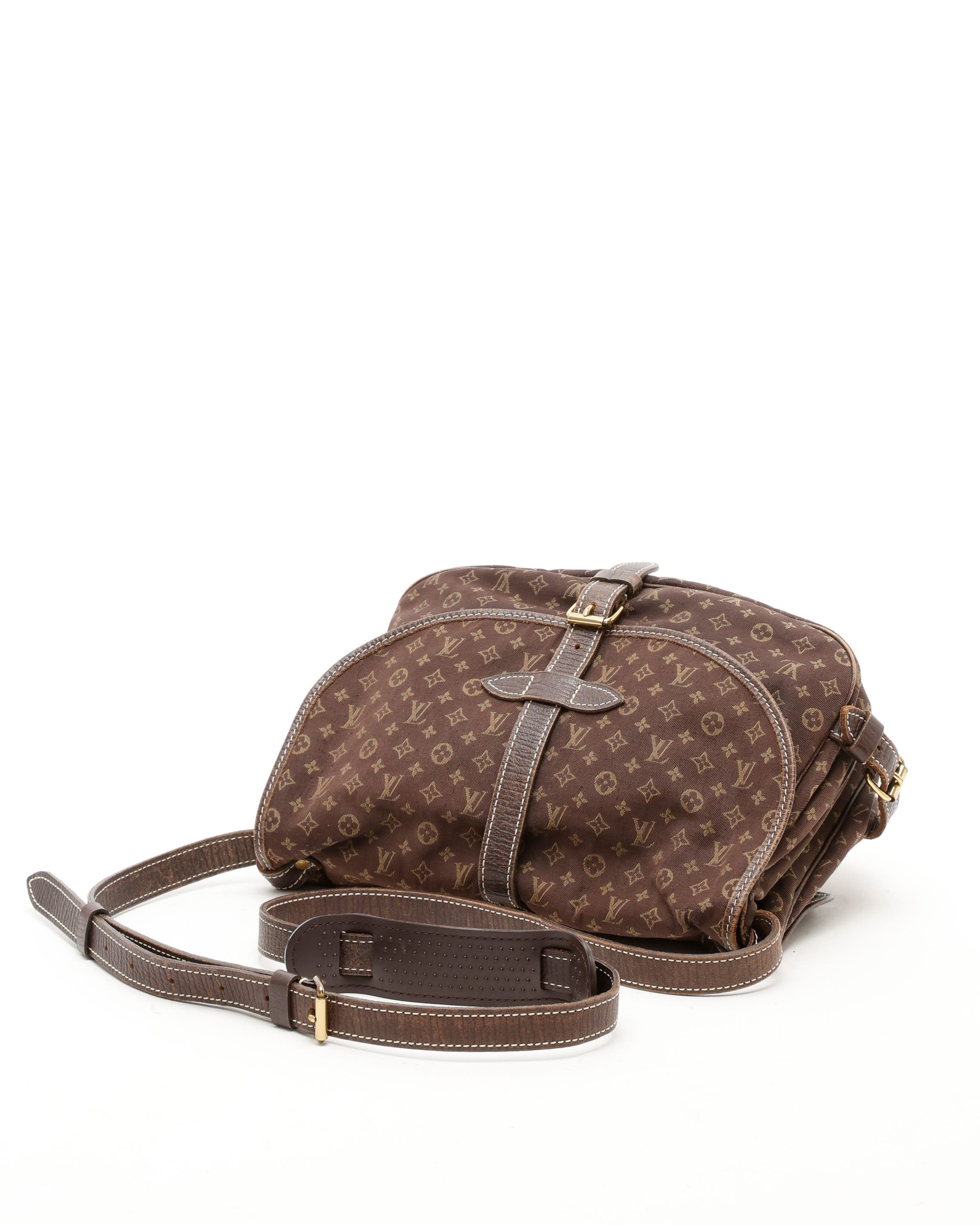 Pre-owned Louis Vuitton Monogram Mini Lin Saumur 30 Bag