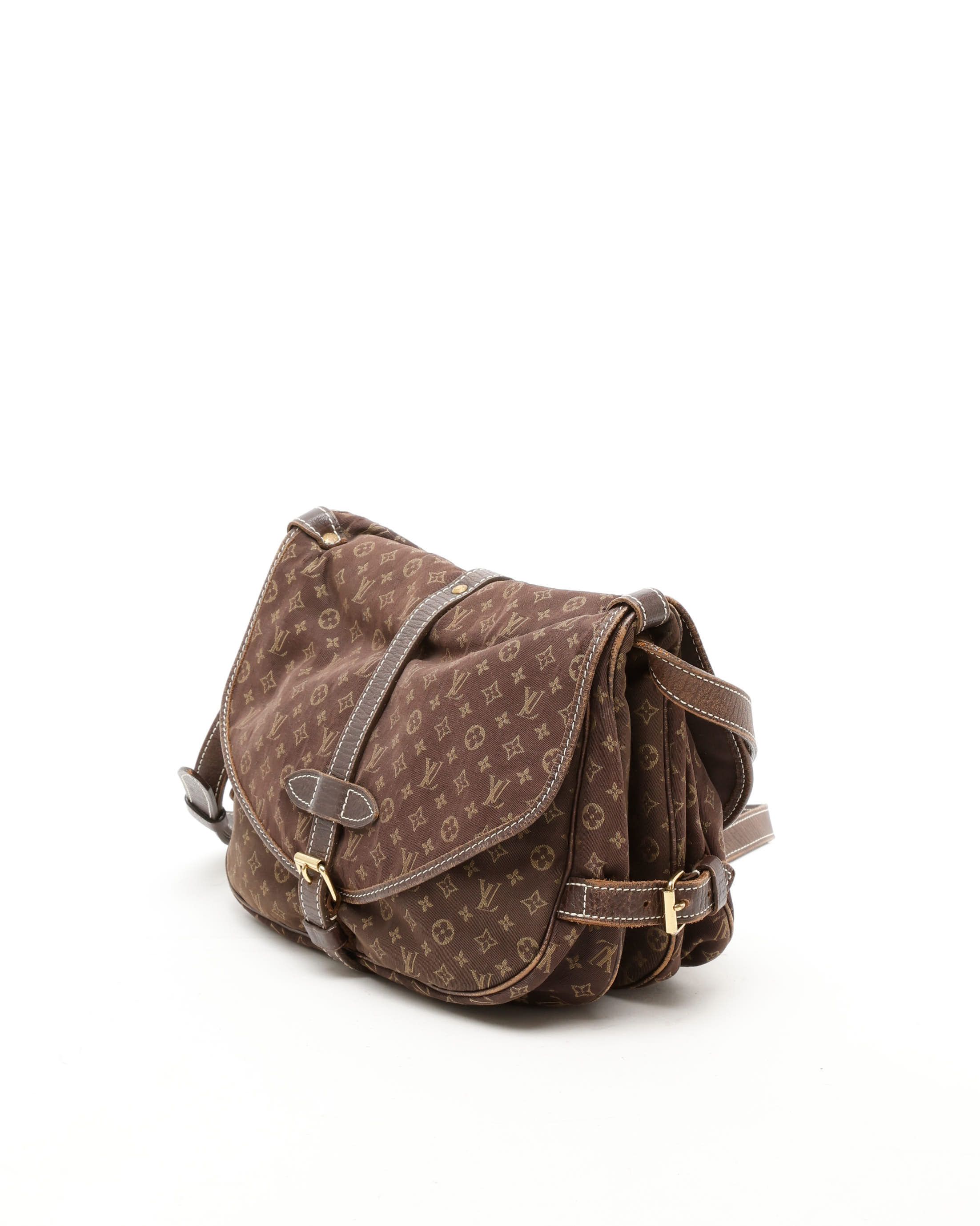 Pre-owned Louis Vuitton Monogram Mini Lin Saumur 30 Bag