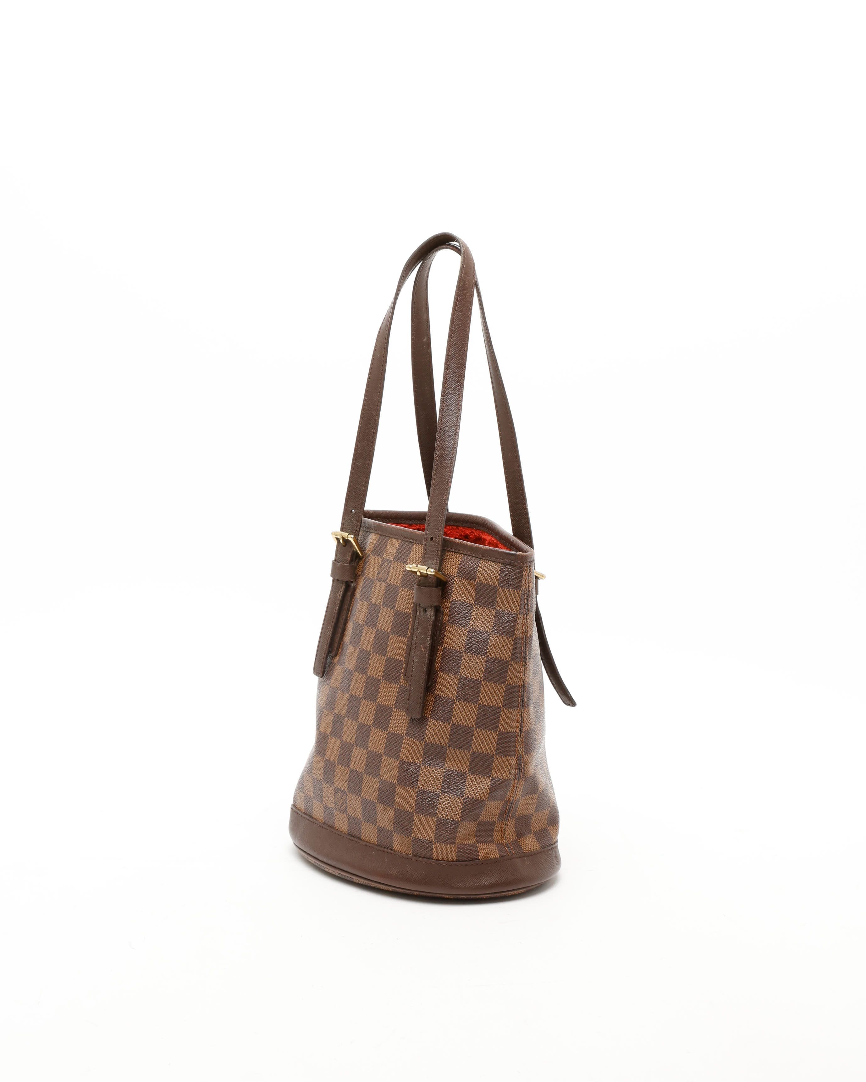 Pre-owned Louis Vuitton Damier Ebene Marais Bucket Bag