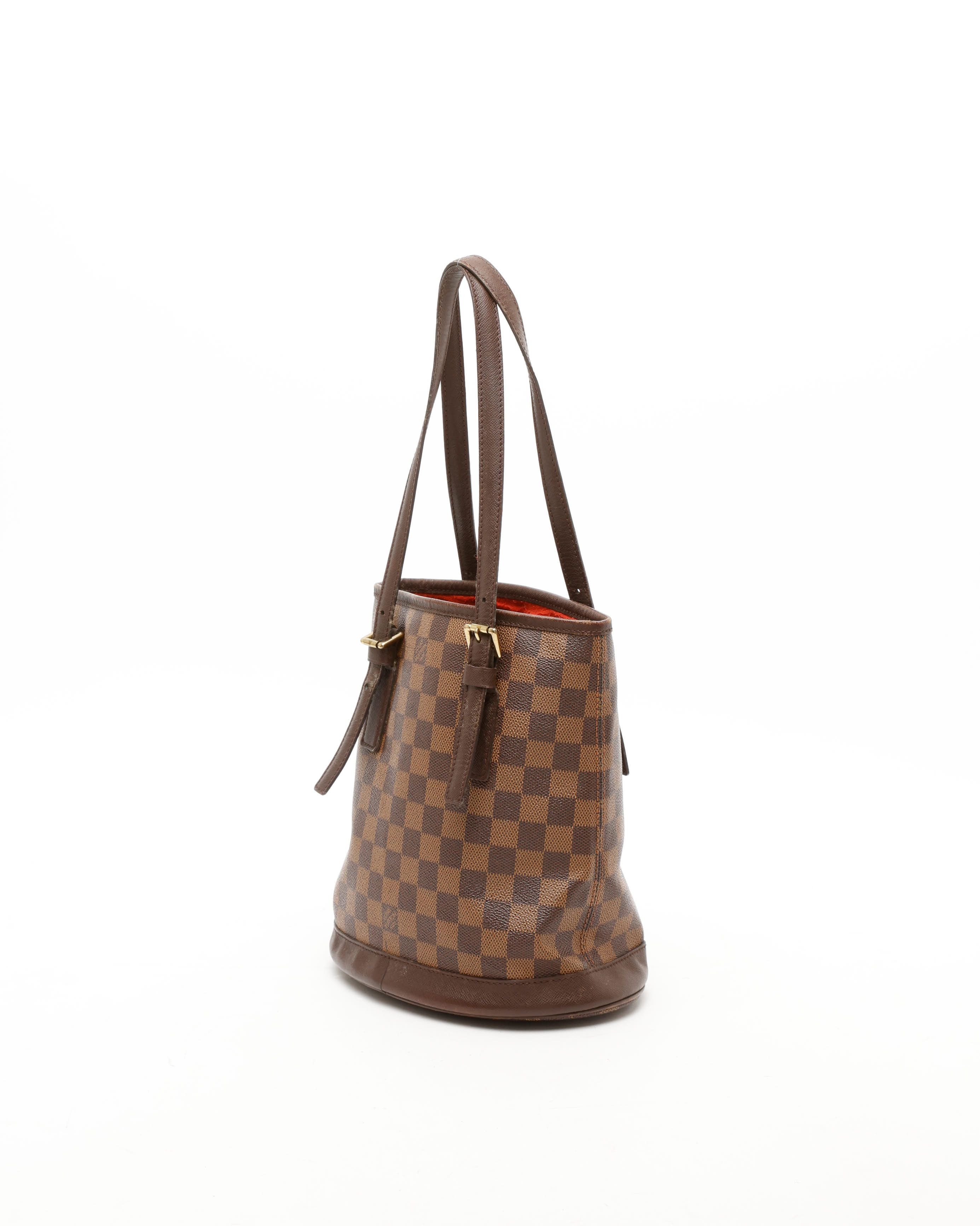 Pre-owned Louis Vuitton Damier Ebene Marais Bucket Bag