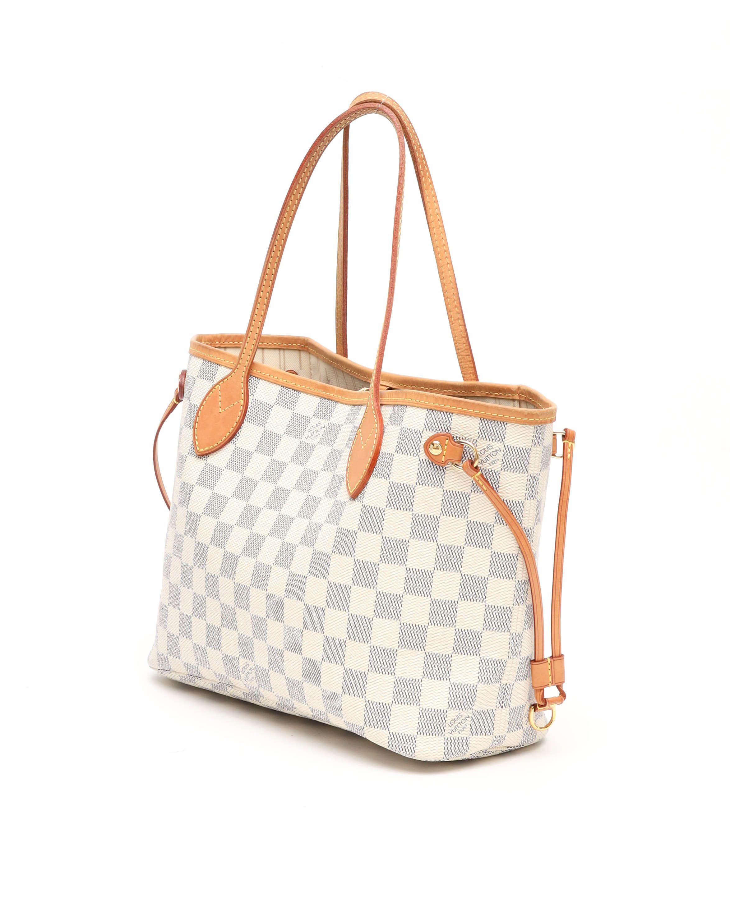 Pre-owned Louis Vuitton Damier Azur Neverfull Pm Tote Bag