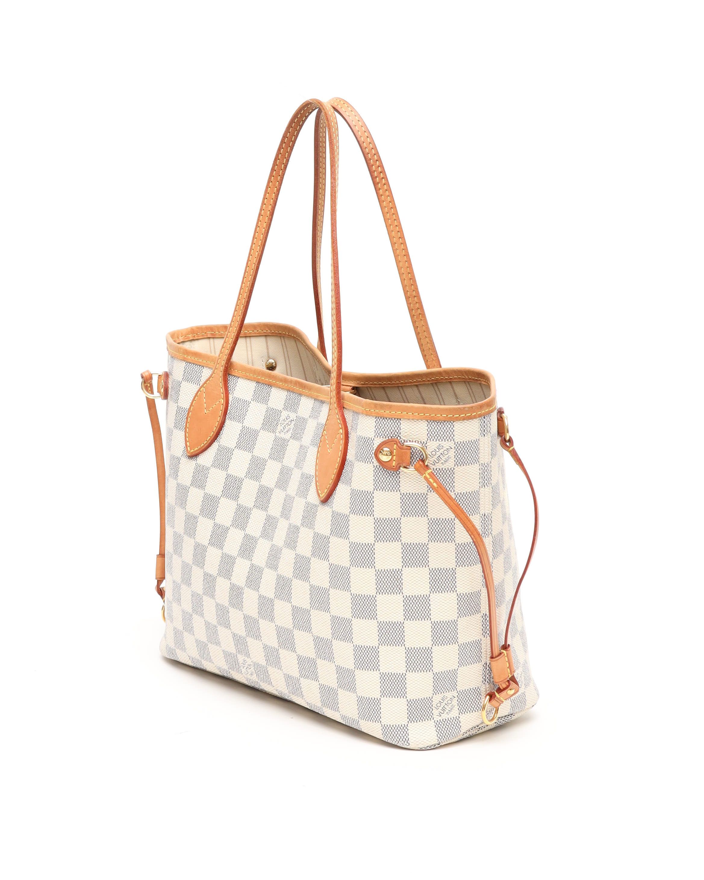 Pre-owned Louis Vuitton Damier Azur Neverfull Pm Tote Bag