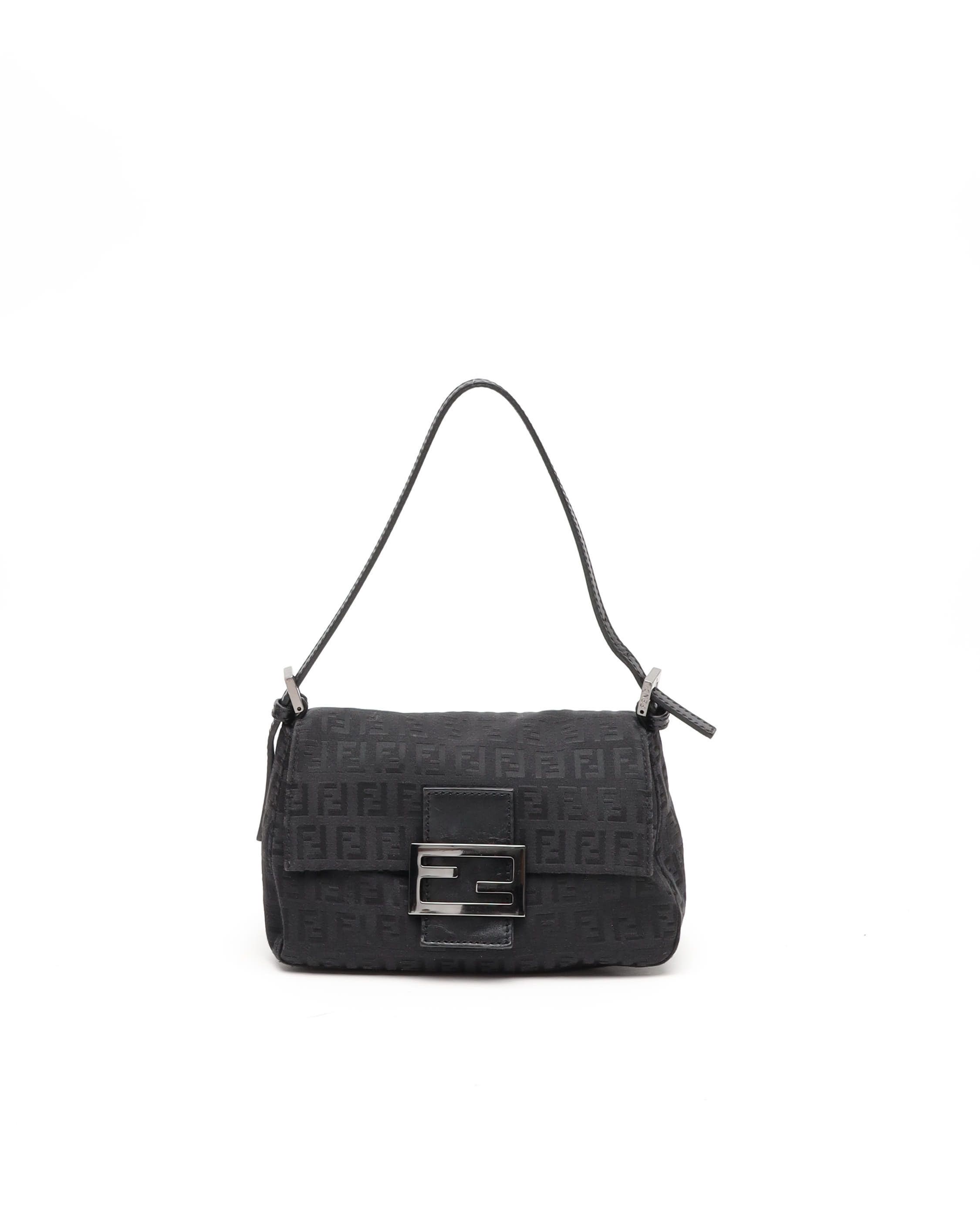 Fendi Small Zucca Mamma Bag In Black