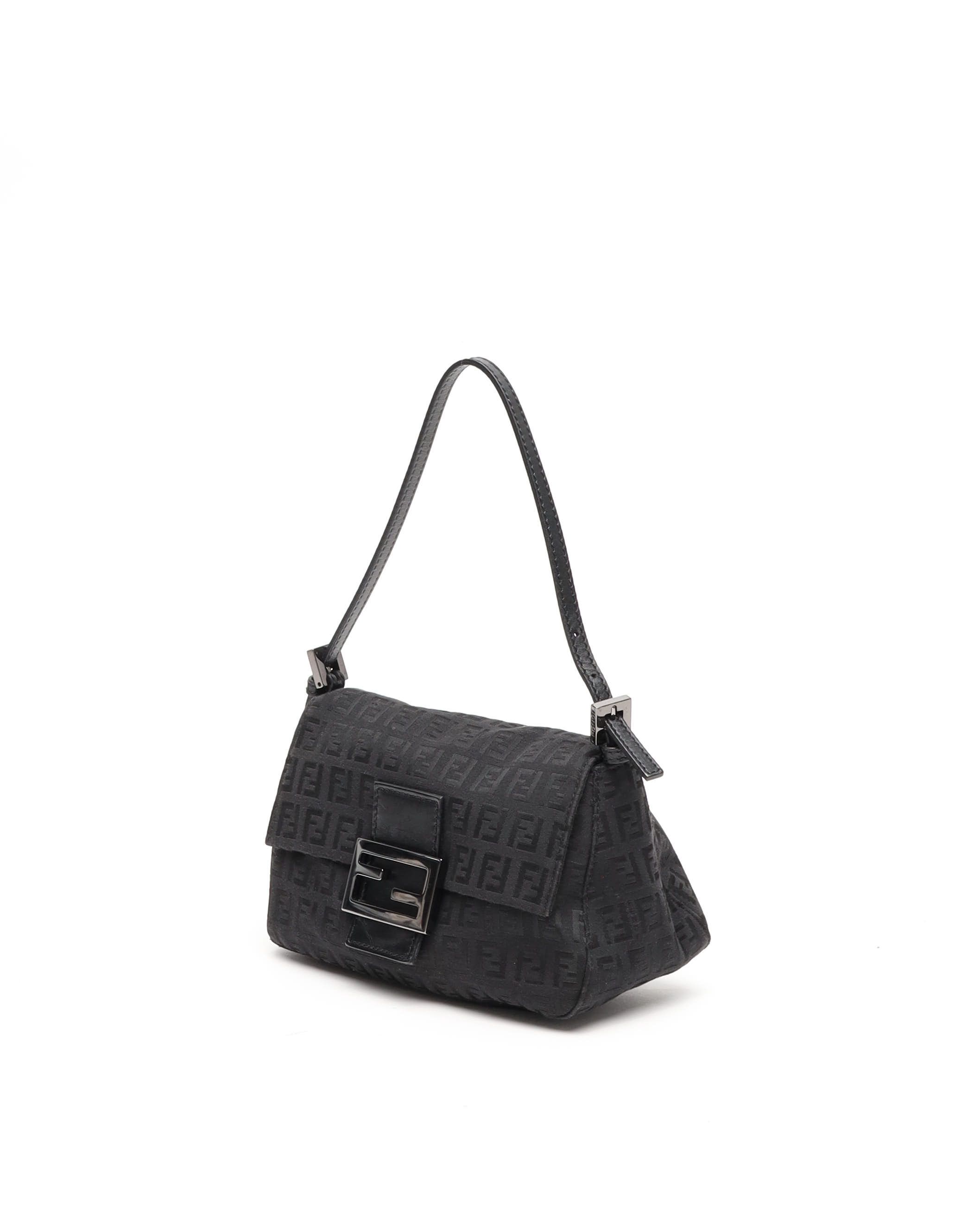 Fendi Small Zucca Mamma Bag In Black