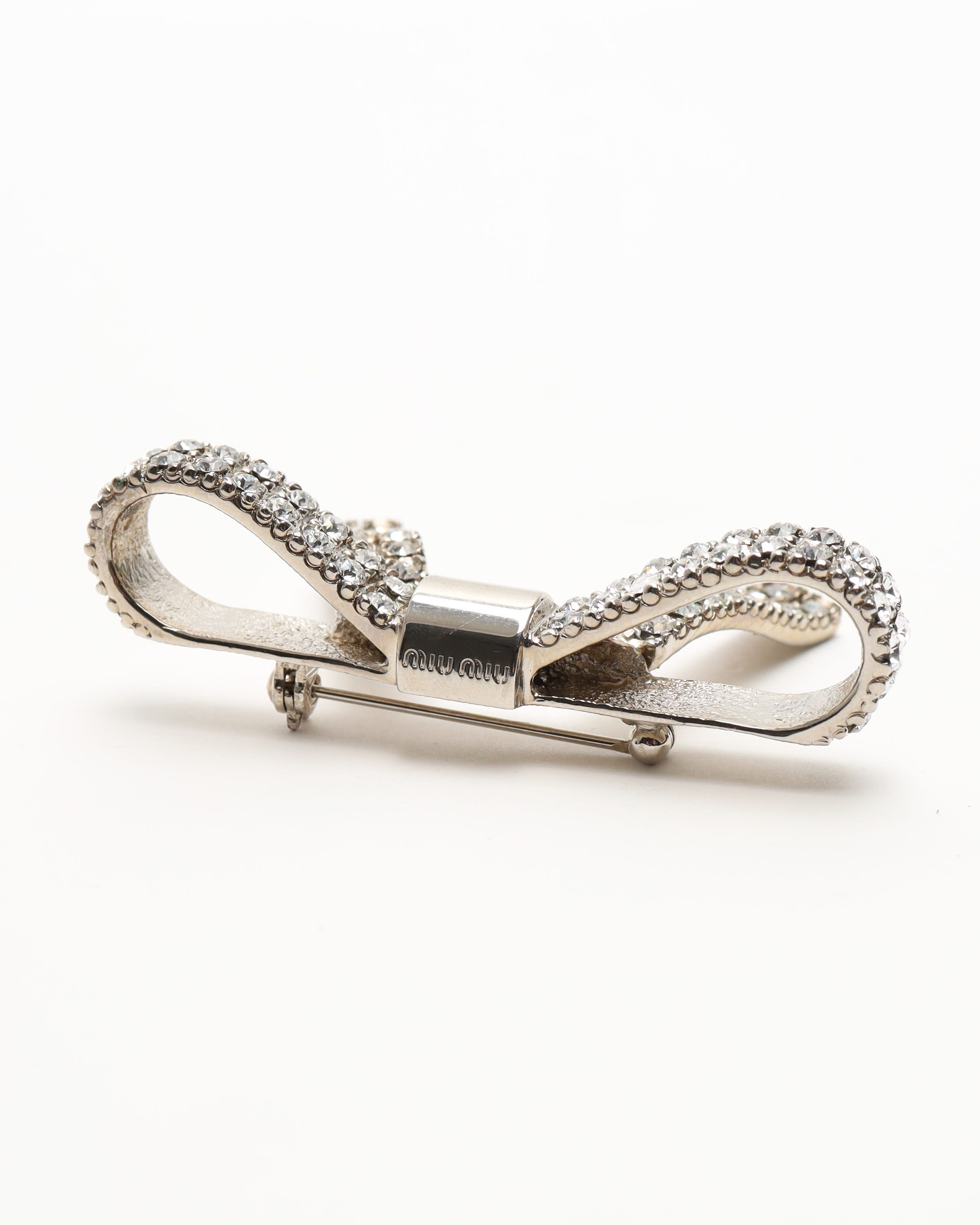 Miu Miu Glitter Brooch In Multi