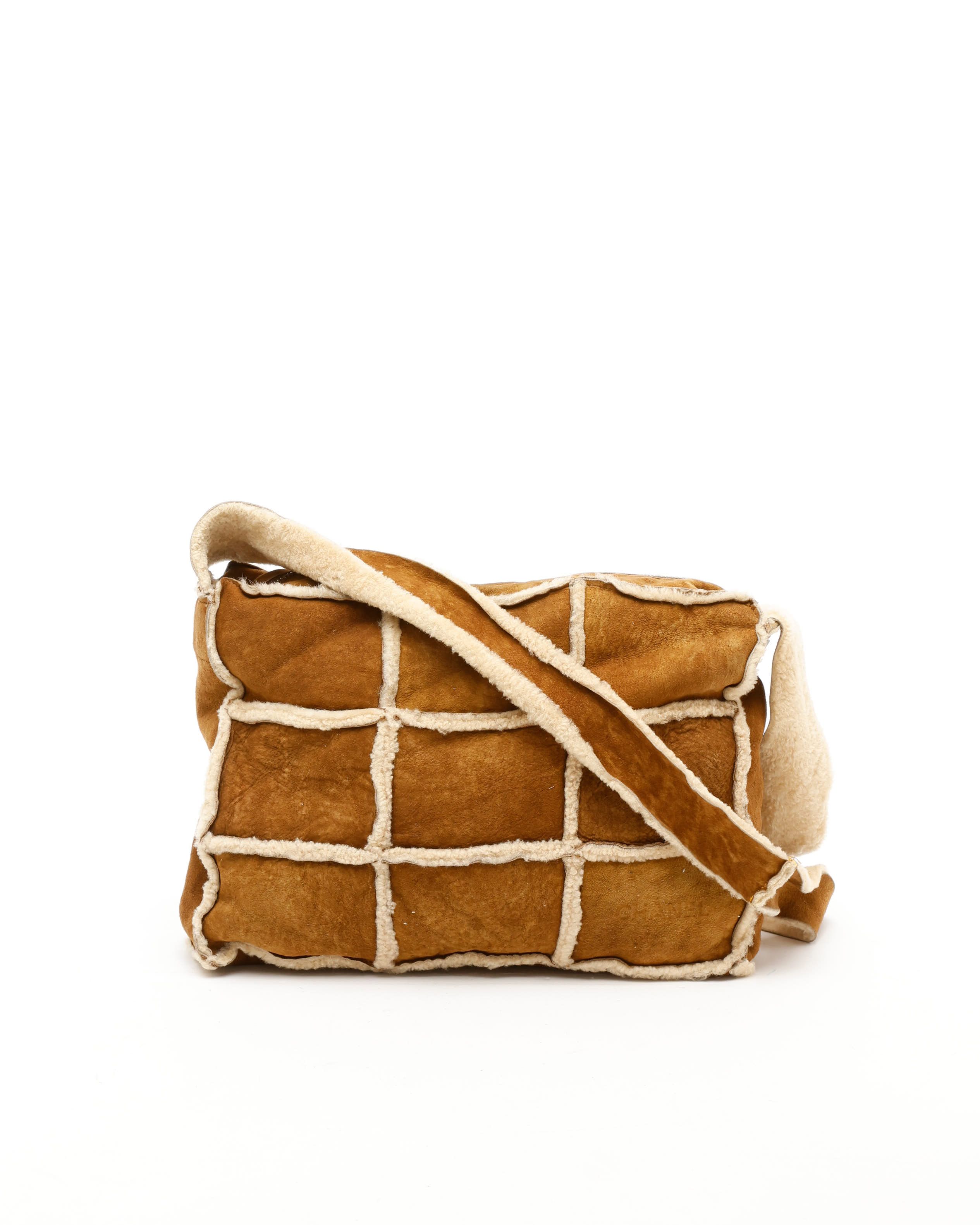Pre-owned Chanel Cc Mouton Tote Bag In Brown