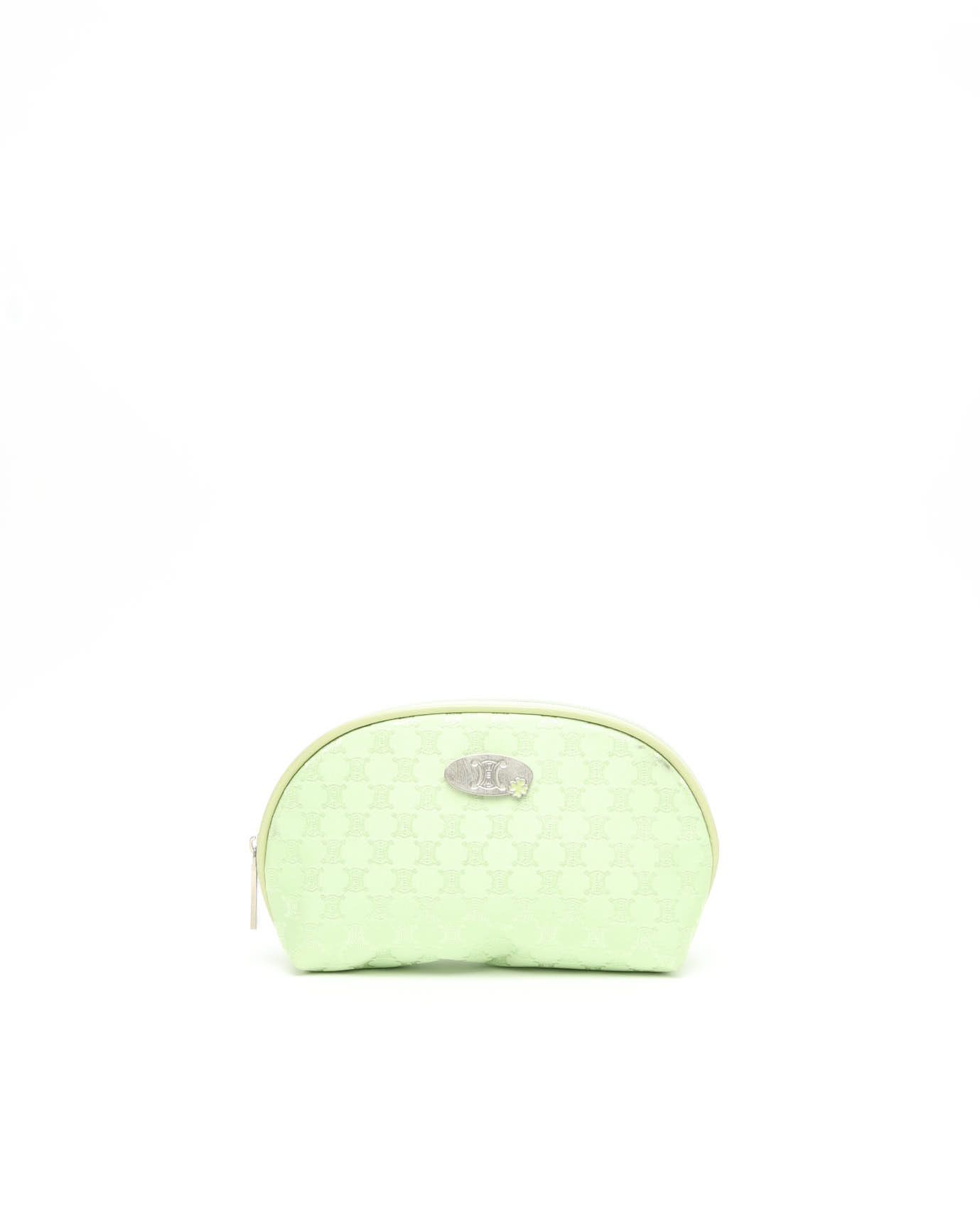 Celine Céline Macadam Nylon Vanity Pouch In Green