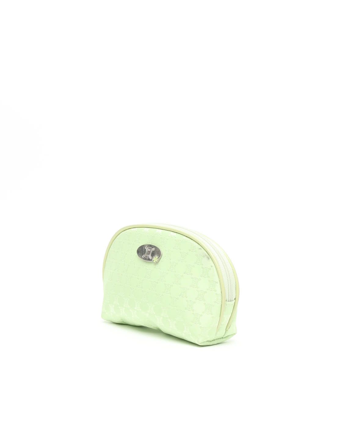 Celine Céline Macadam Nylon Vanity Pouch In Green