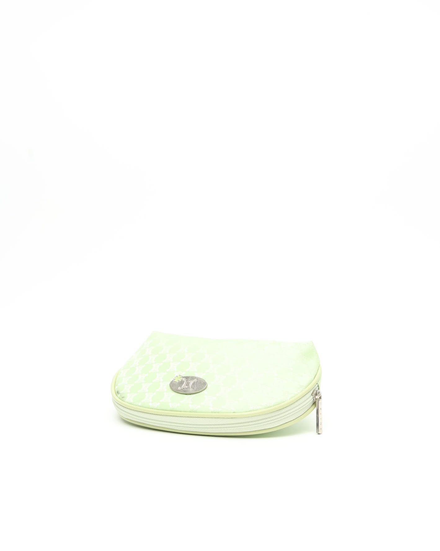 Celine Céline Macadam Nylon Vanity Pouch In Green