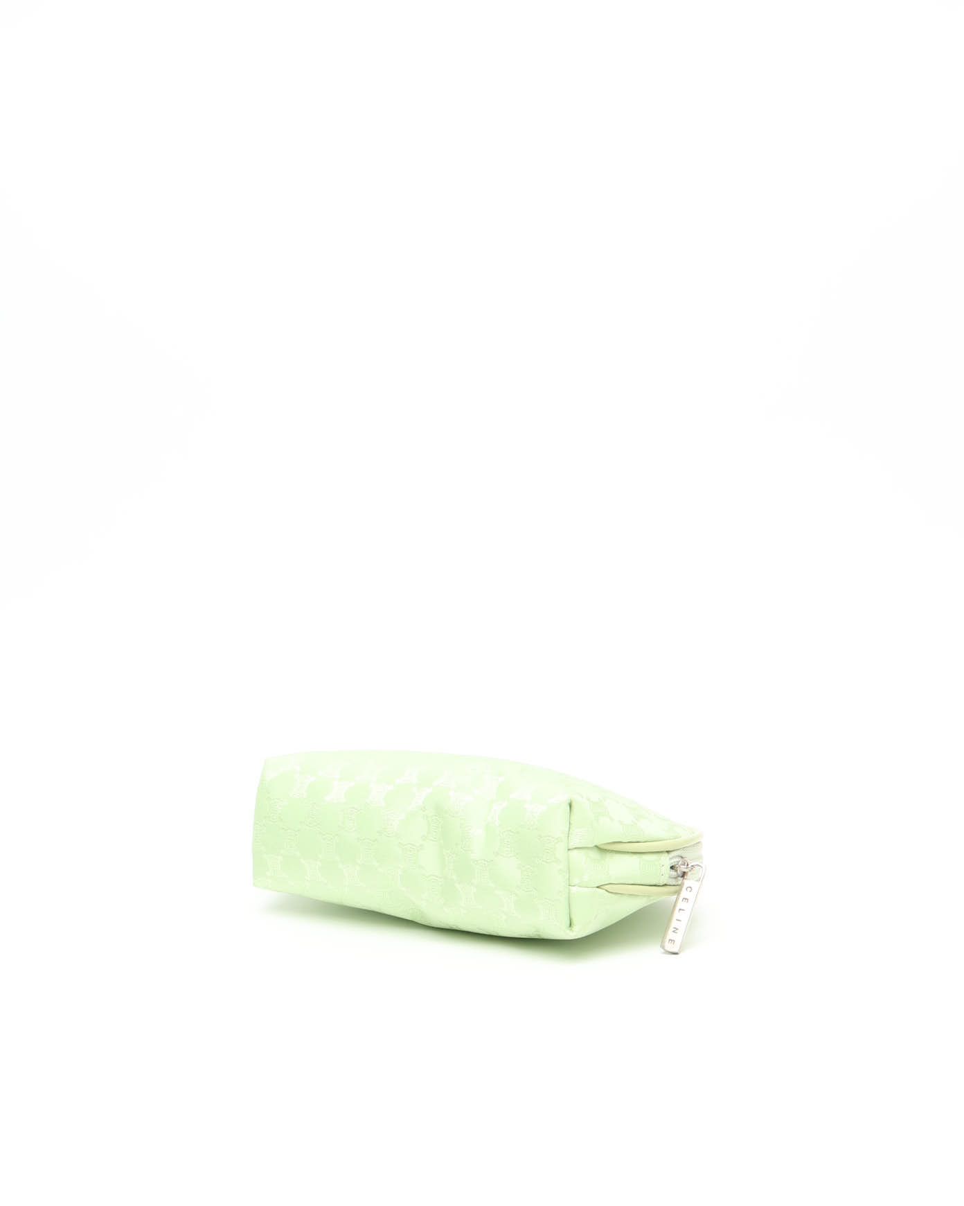 Celine Céline Macadam Nylon Vanity Pouch In Green