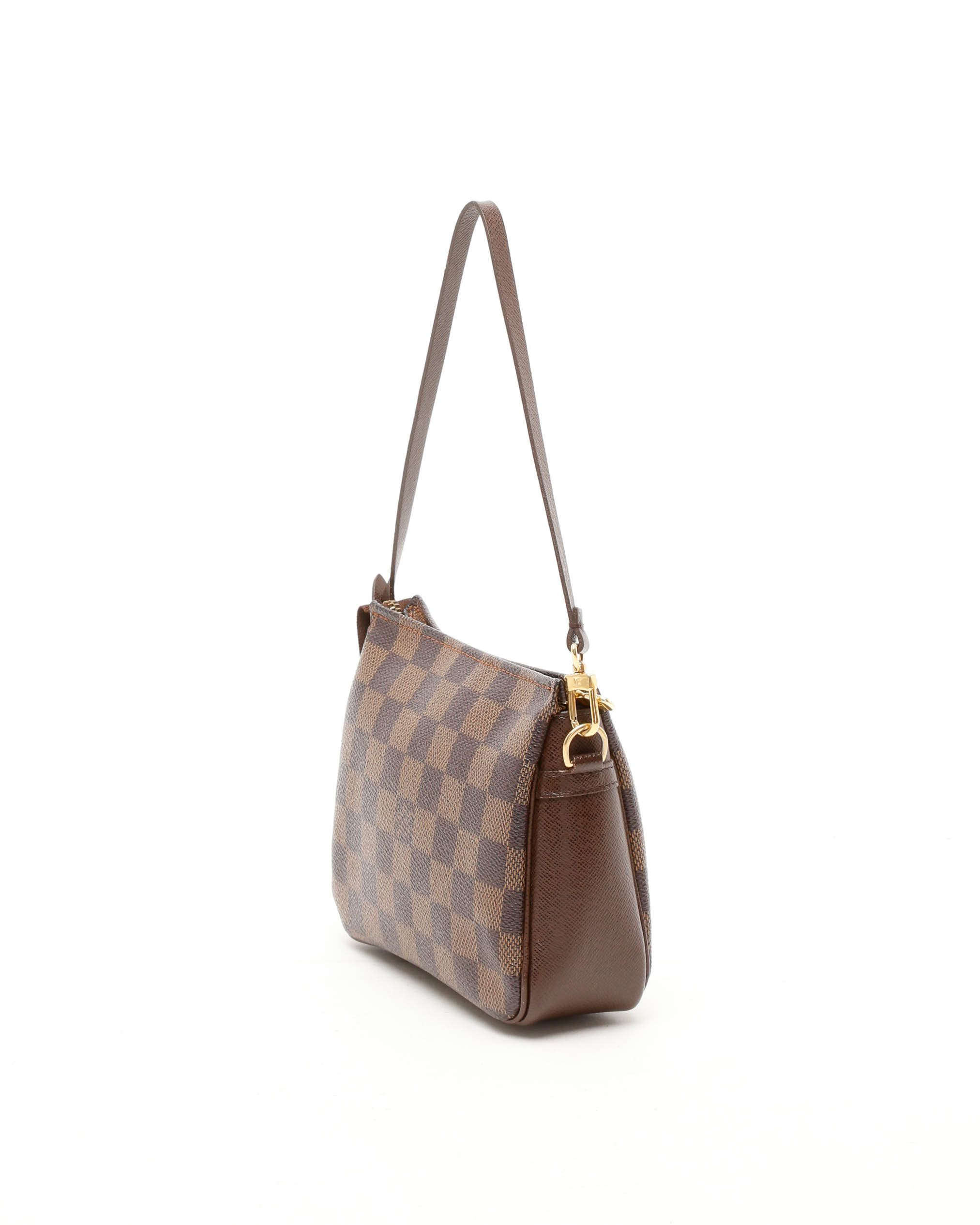 Pre-owned Louis Vuitton Damier Ebene Truth Makeup Bag In Brown