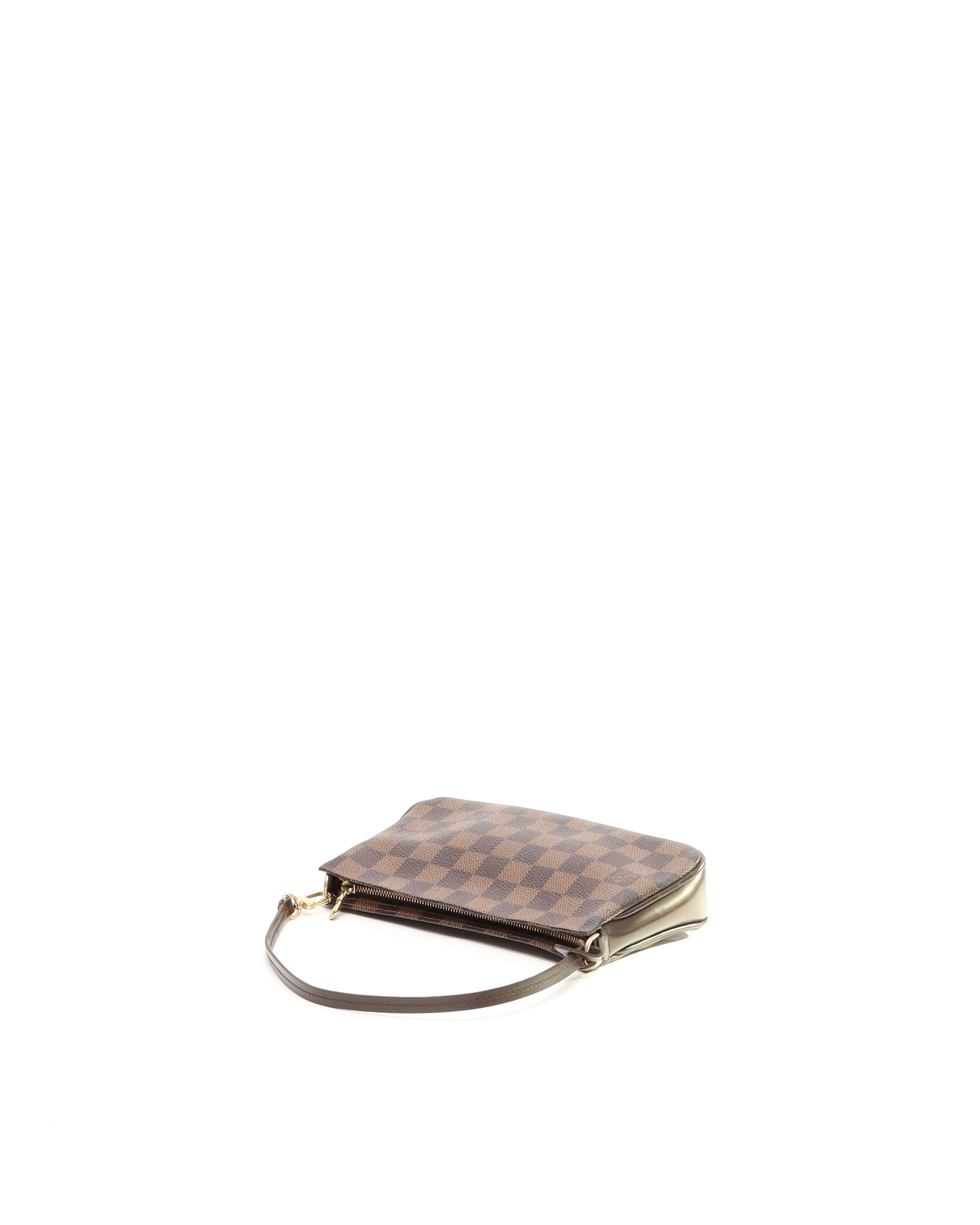 Pre-owned Louis Vuitton Damier Ebene Pochette Accessoires Bag In Brown