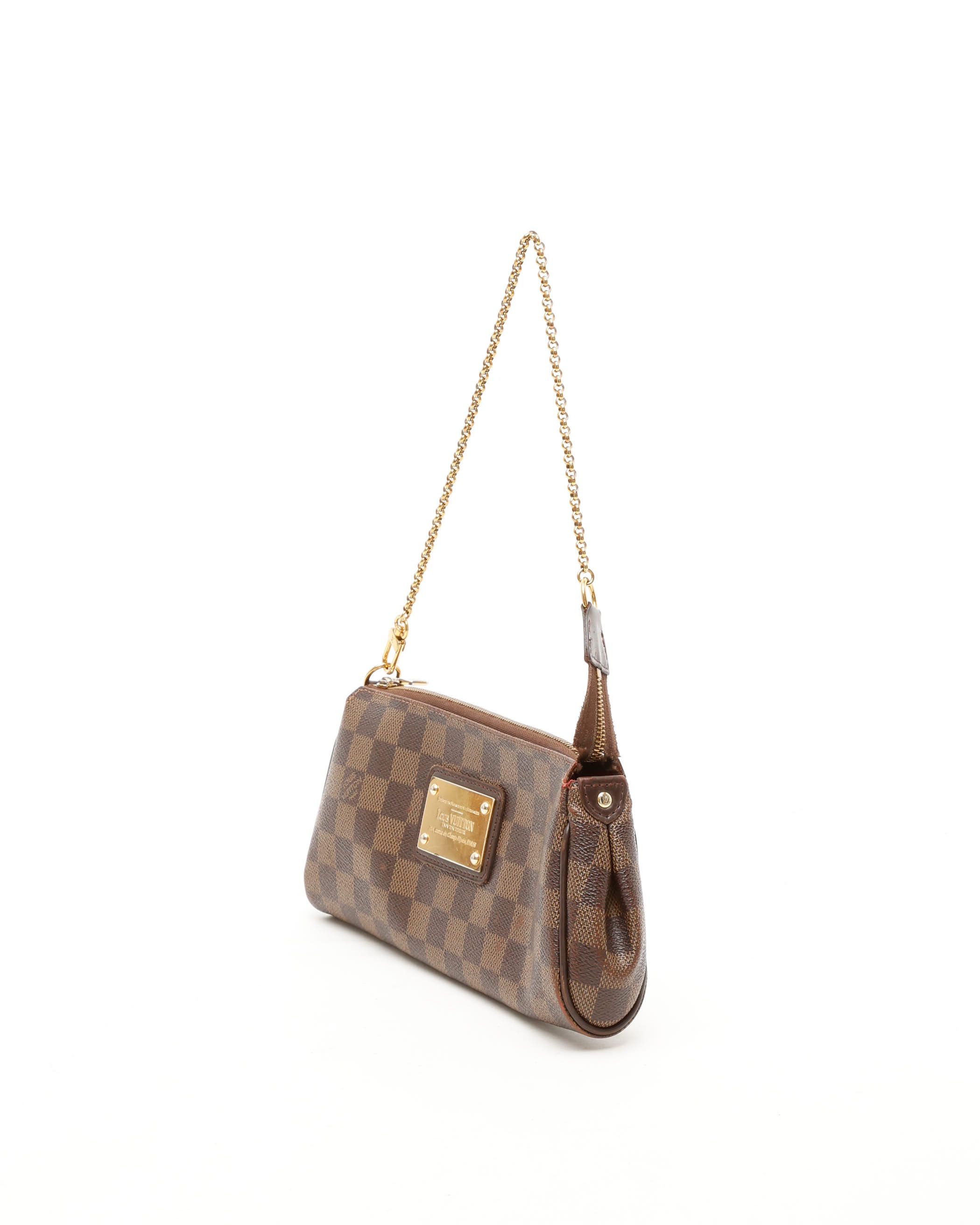 Pre-owned Louis Vuitton Damier Ebene Eva Clutch Bag In Brown