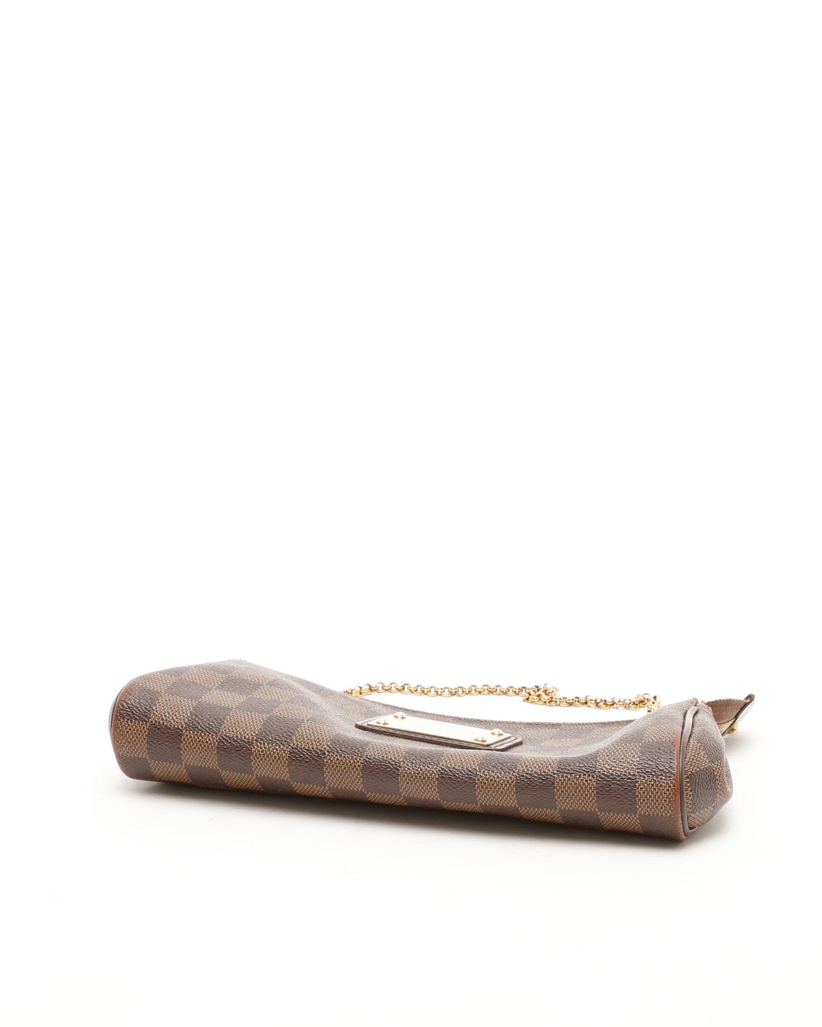 Pre-owned Louis Vuitton Damier Ebene Eva Clutch Bag In Brown