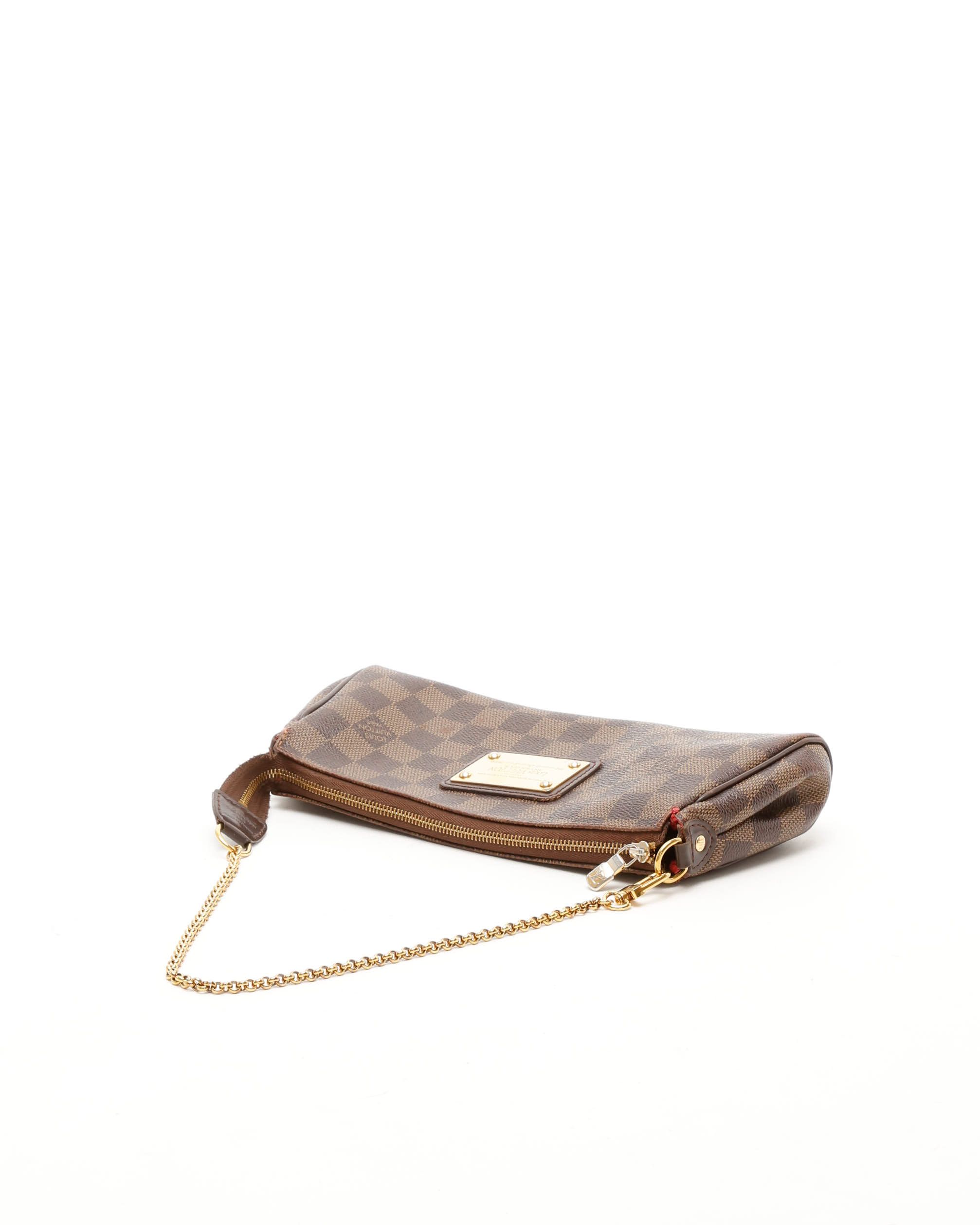 Pre-owned Louis Vuitton Damier Ebene Eva Clutch Bag In Brown