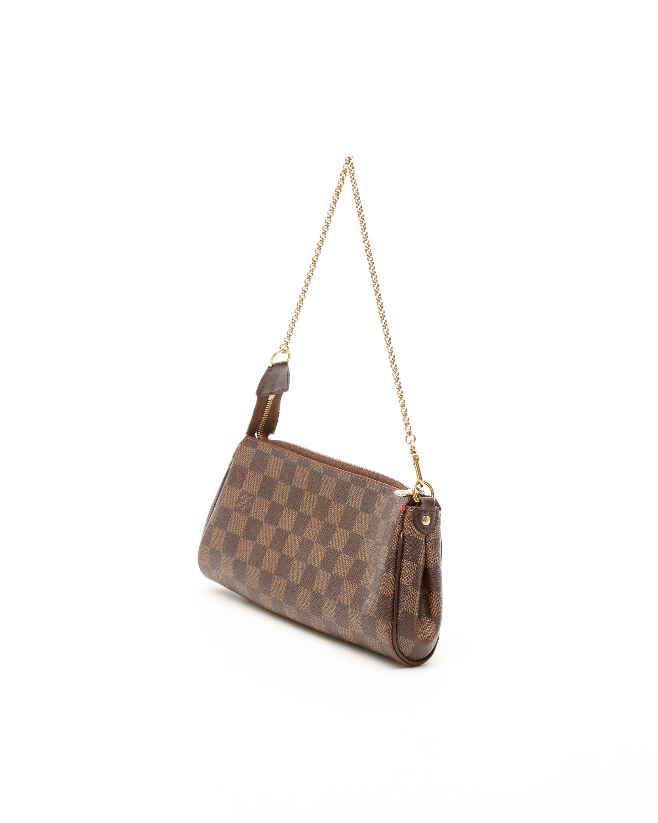Pre-owned Louis Vuitton Damier Ebene Eva Clutch Bag In Brown