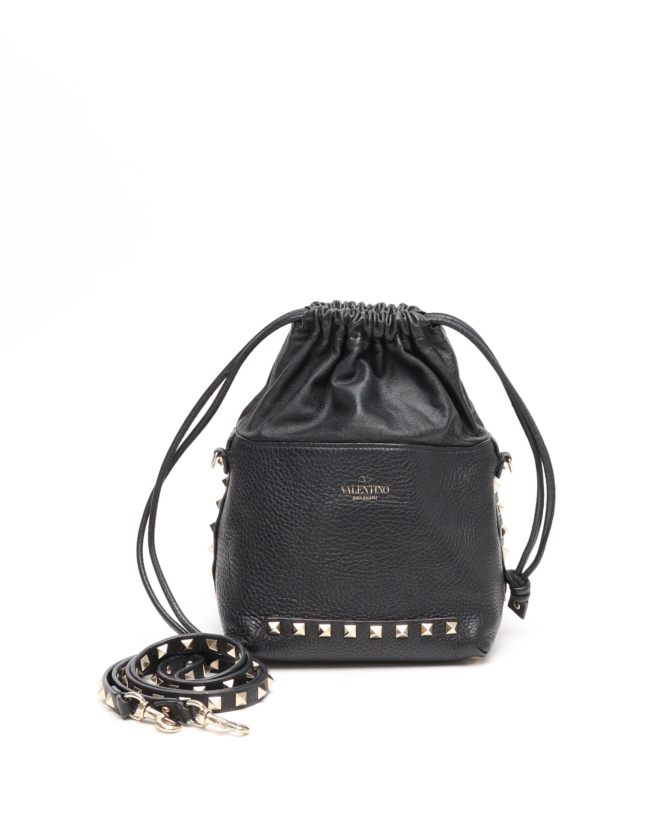 Valentino Rockstud Bucket Bag In Black