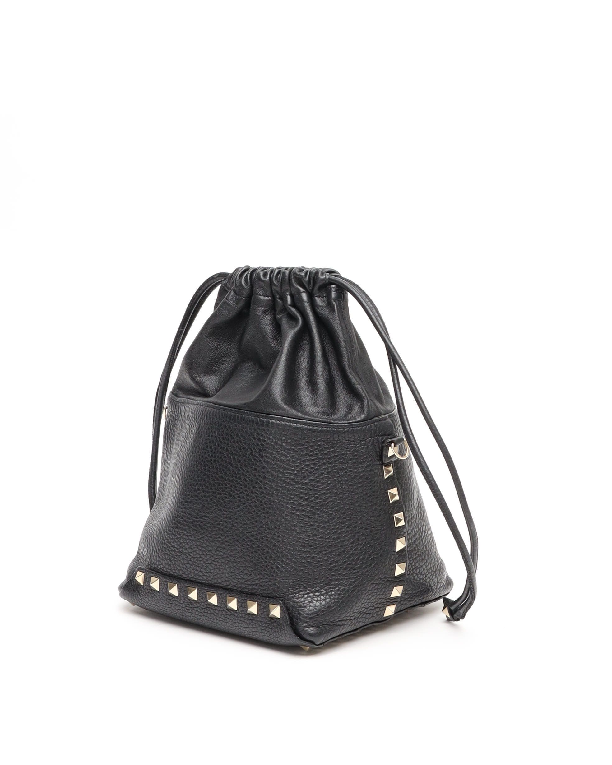 Valentino Rockstud Bucket Bag In Black