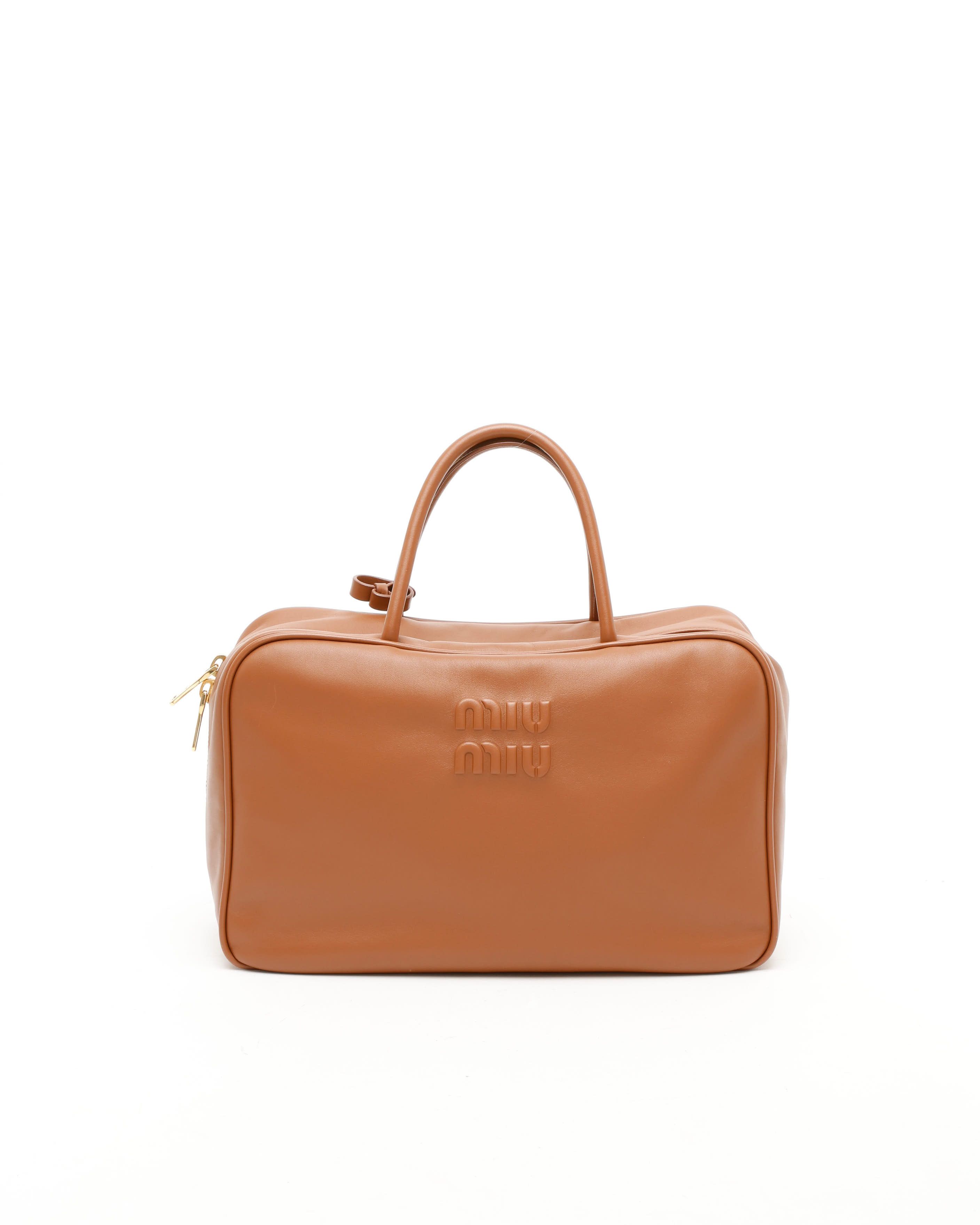 Miu Miu Large Beau Handbag In Brown