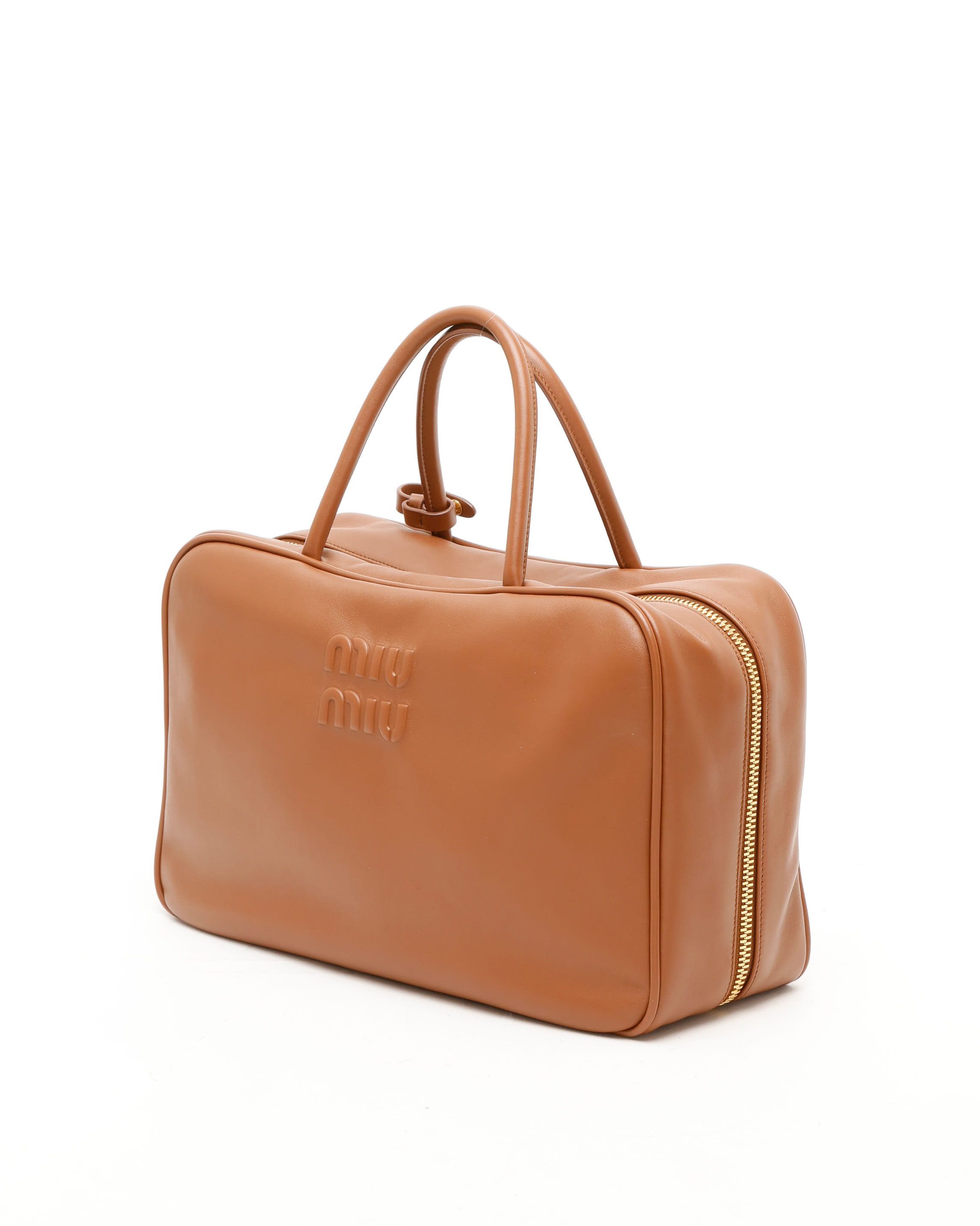 Miu Miu Large Beau Handbag In Brown