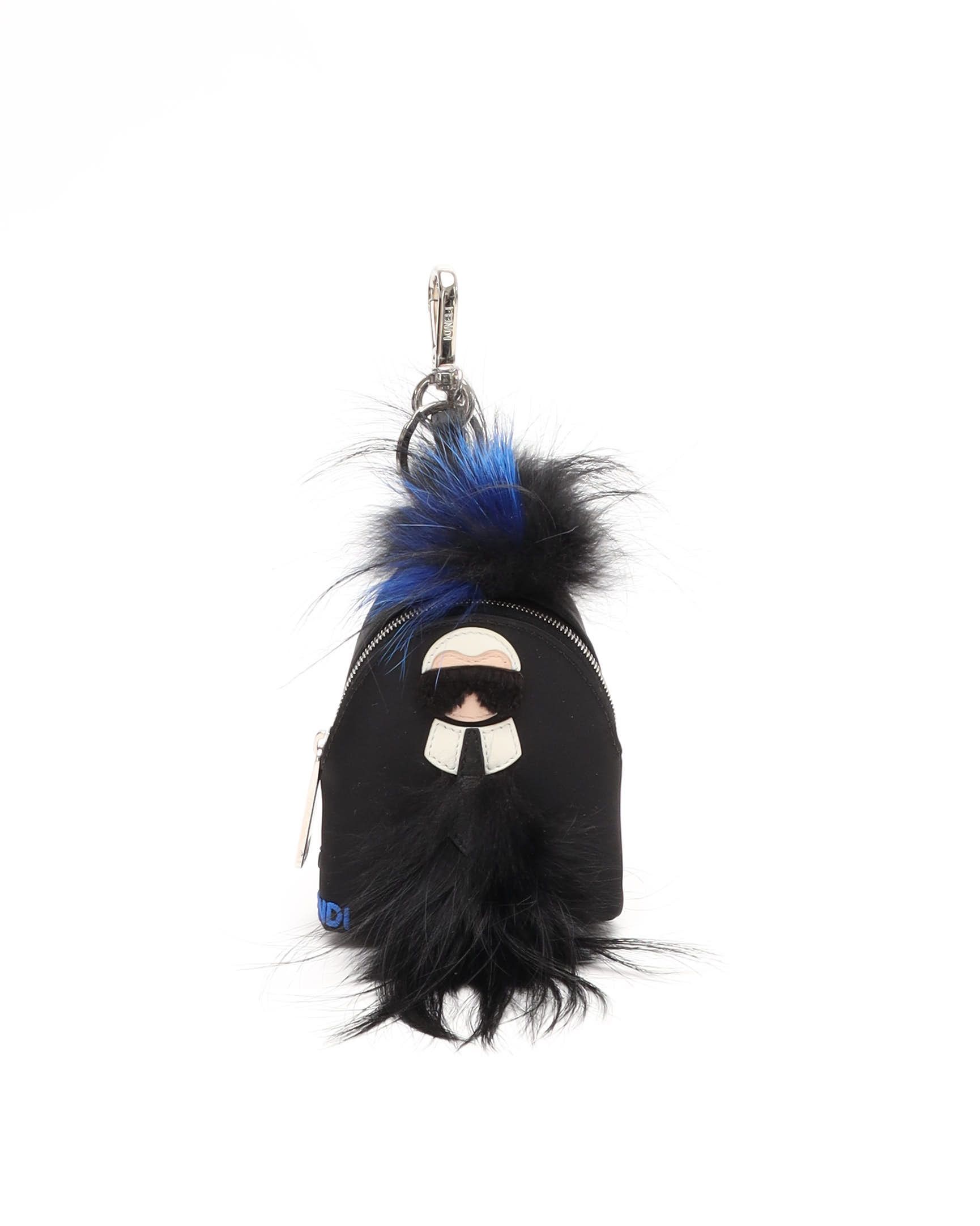 Fendi Karl Lagerfeld Mini Backpack Bag Charm In Black