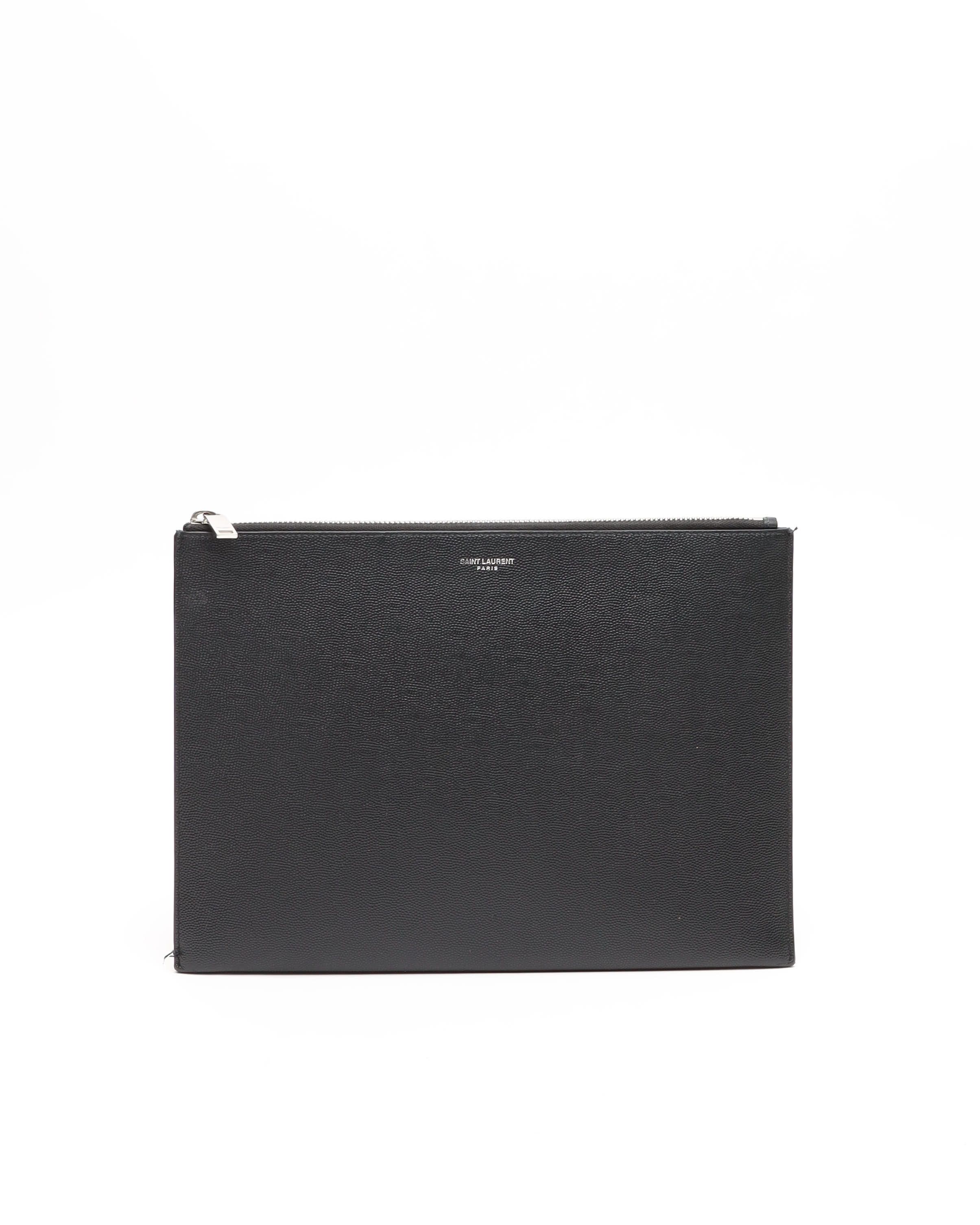 Saint Laurent Paris Tablet Holder In Black