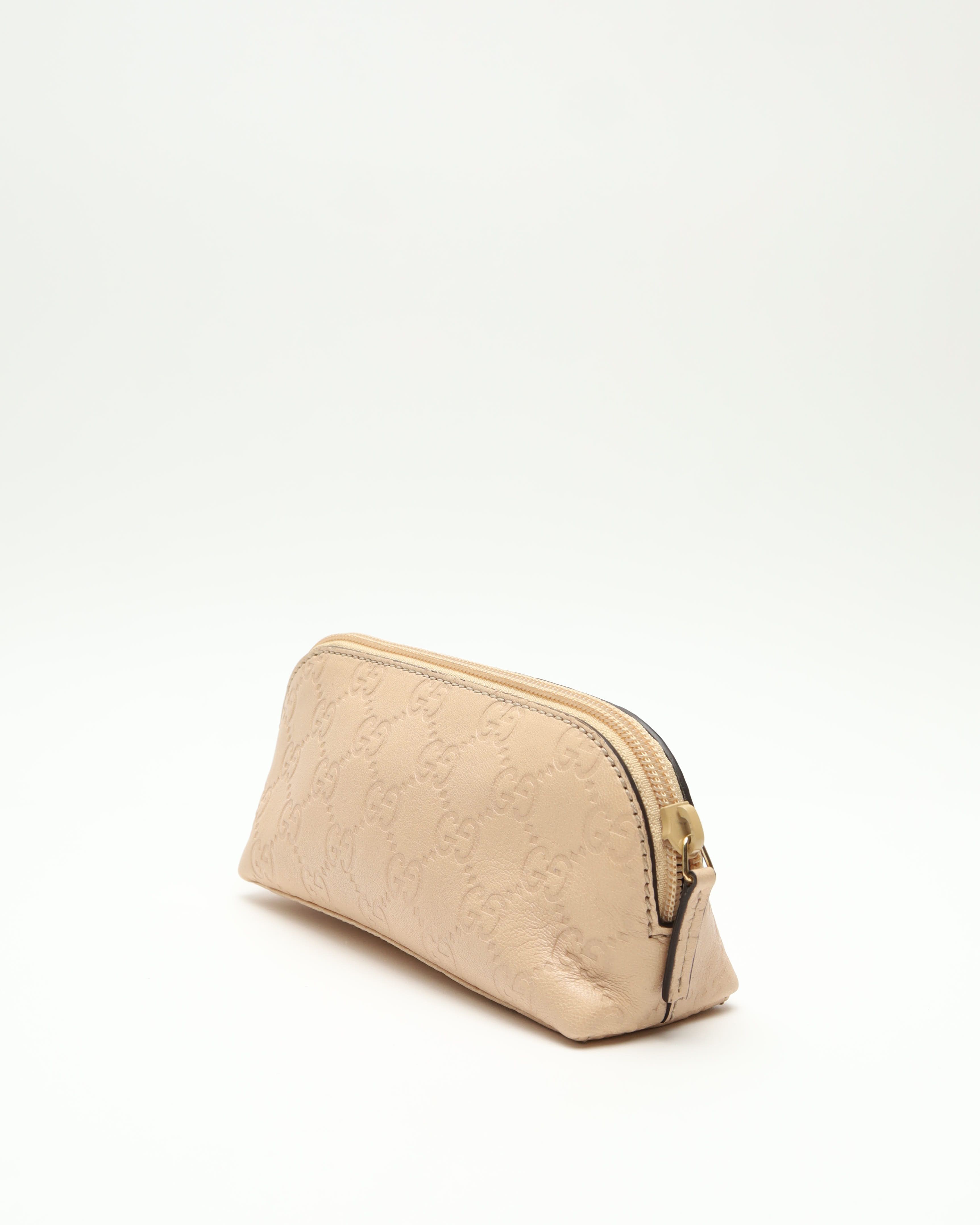 Gucci Leather Pouch In Brown