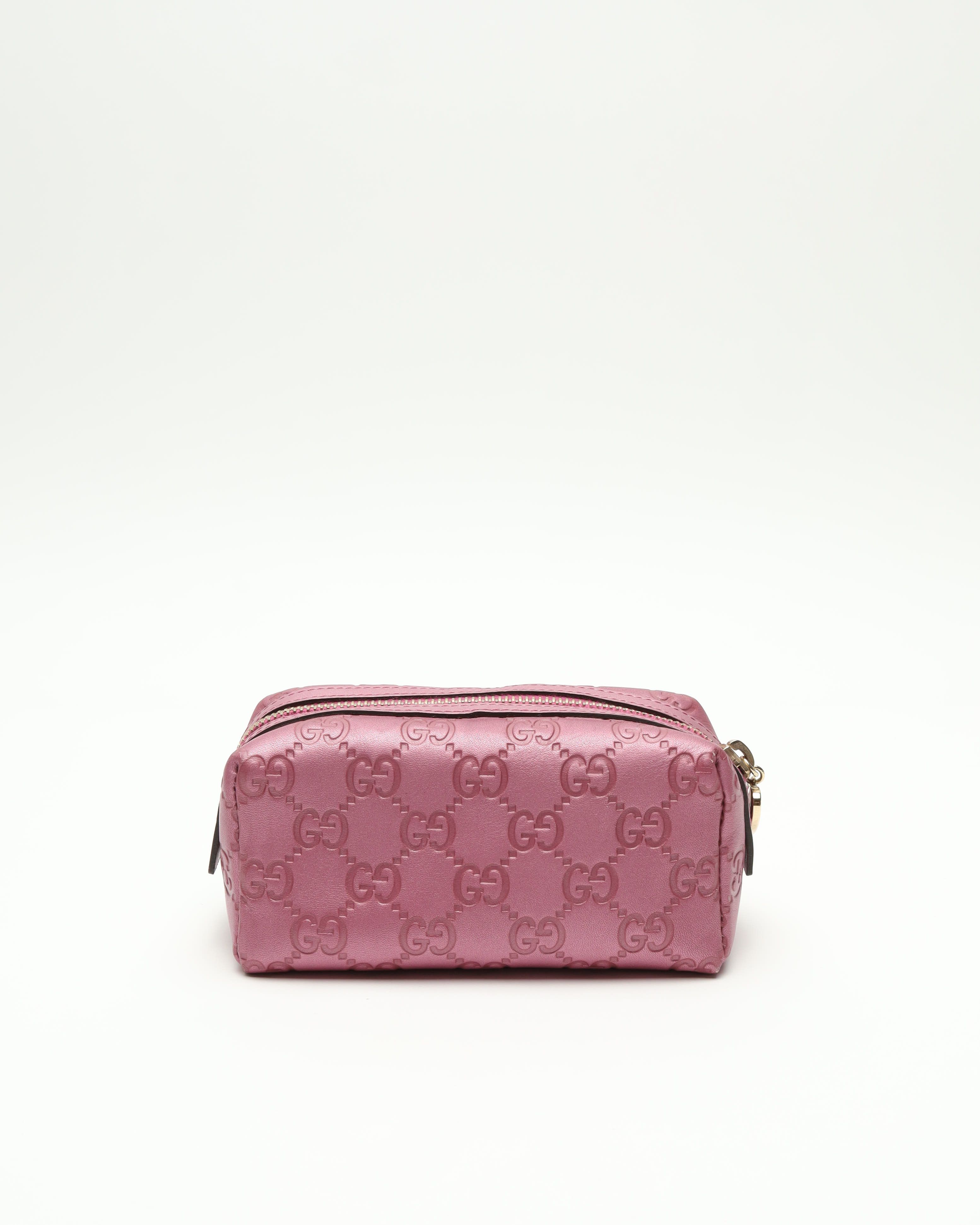 Gucci Leather Pouch In Pink