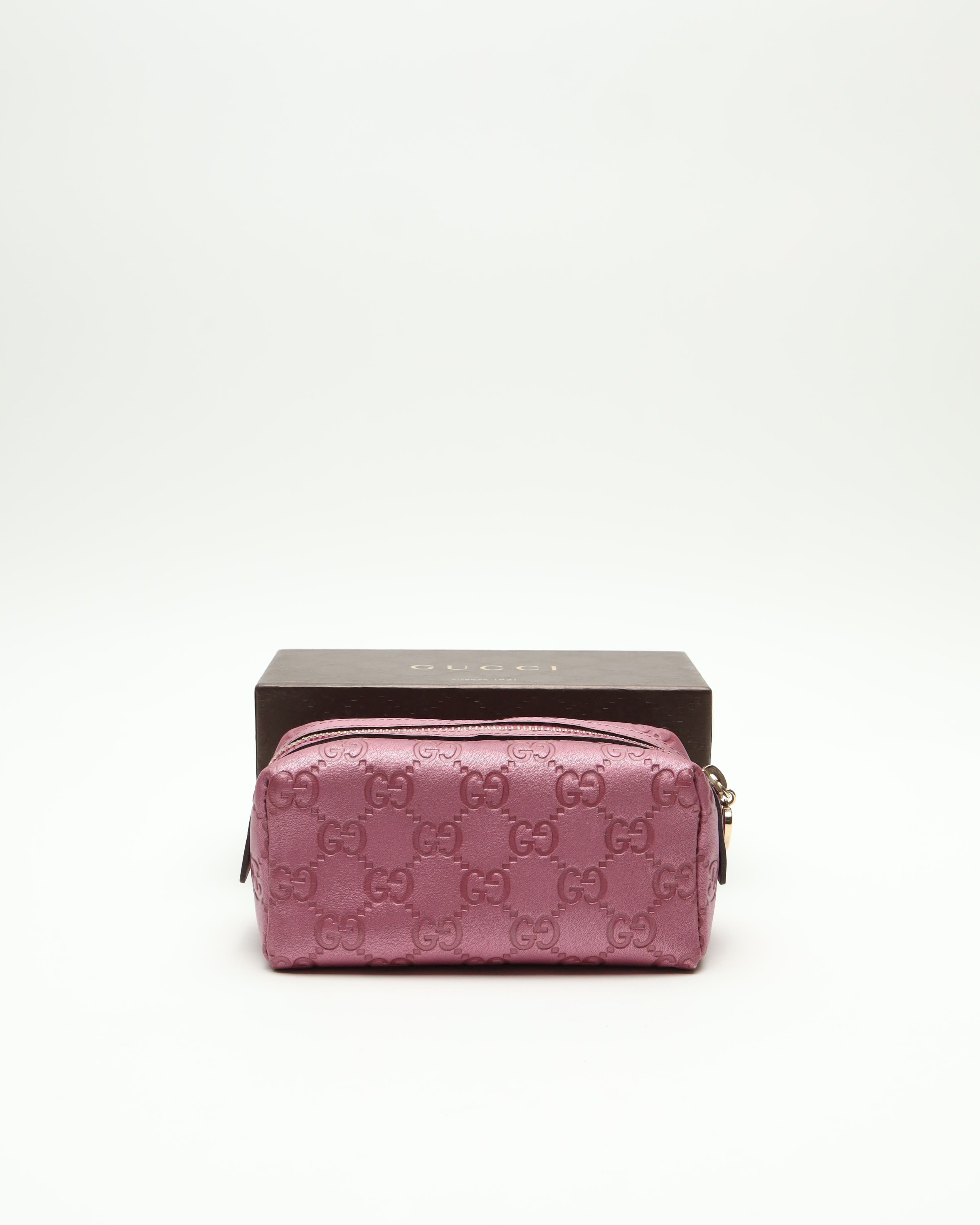 Gucci Leather Pouch In Pink