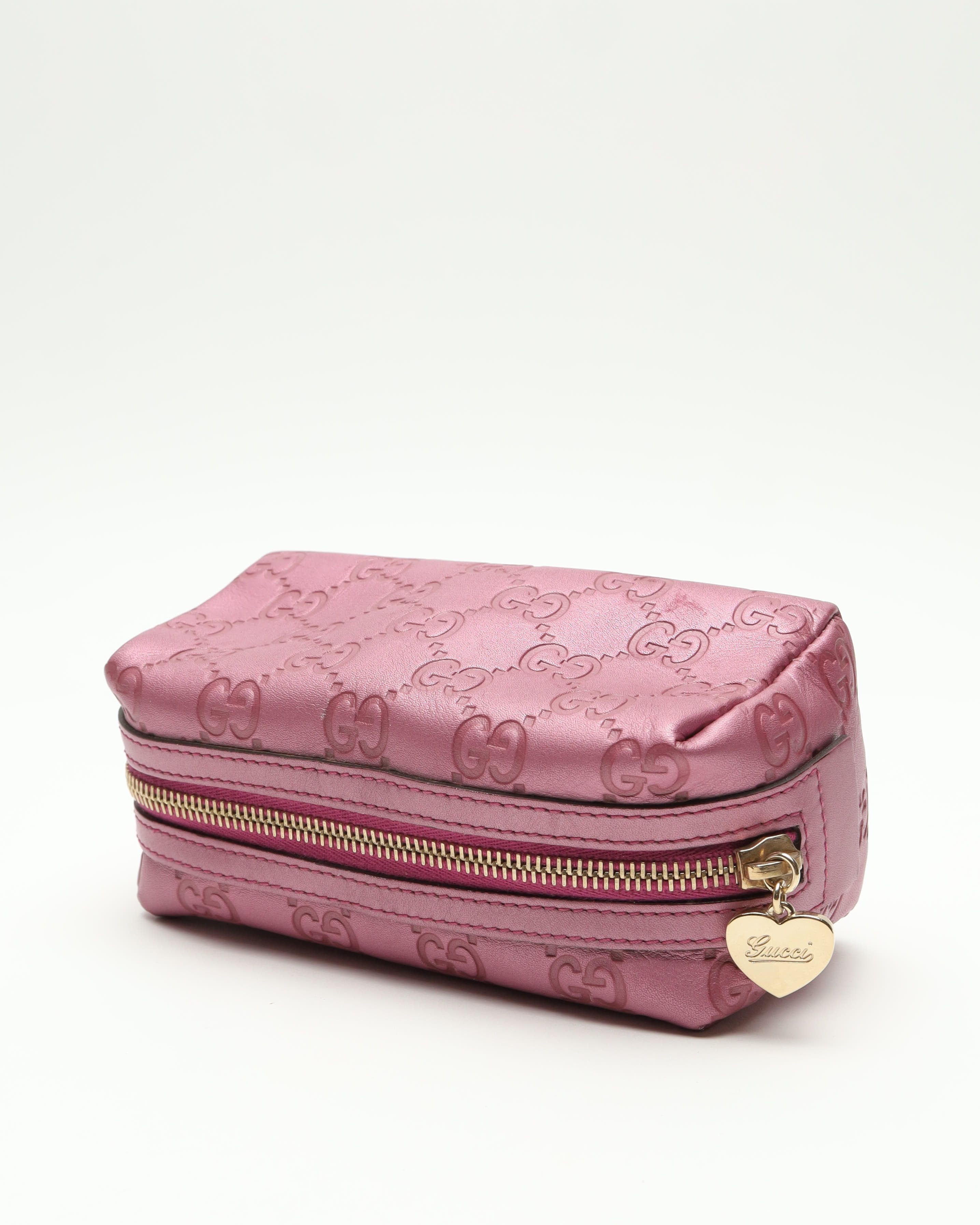 Gucci Leather Pouch In Pink