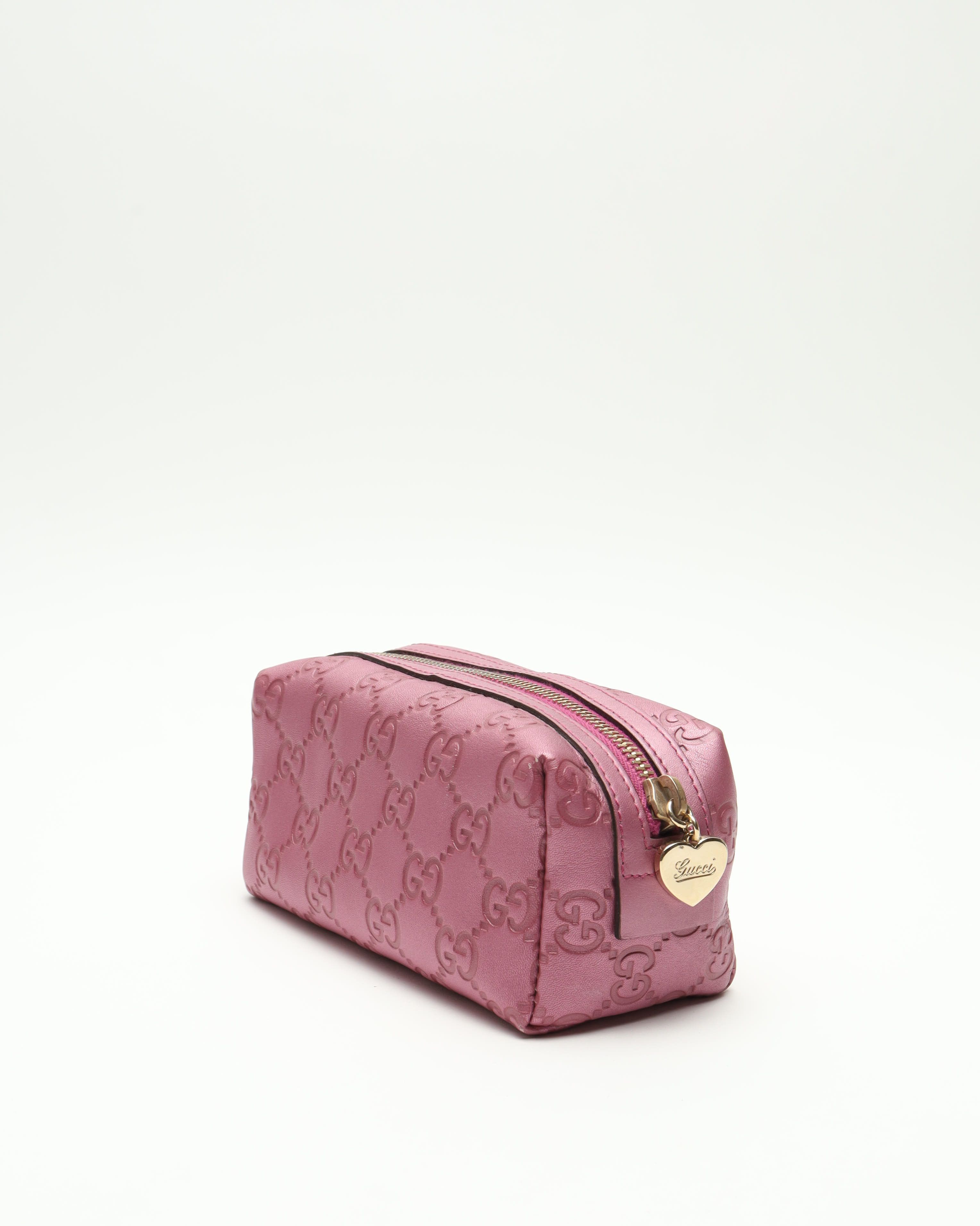 Gucci Leather Pouch In Pink