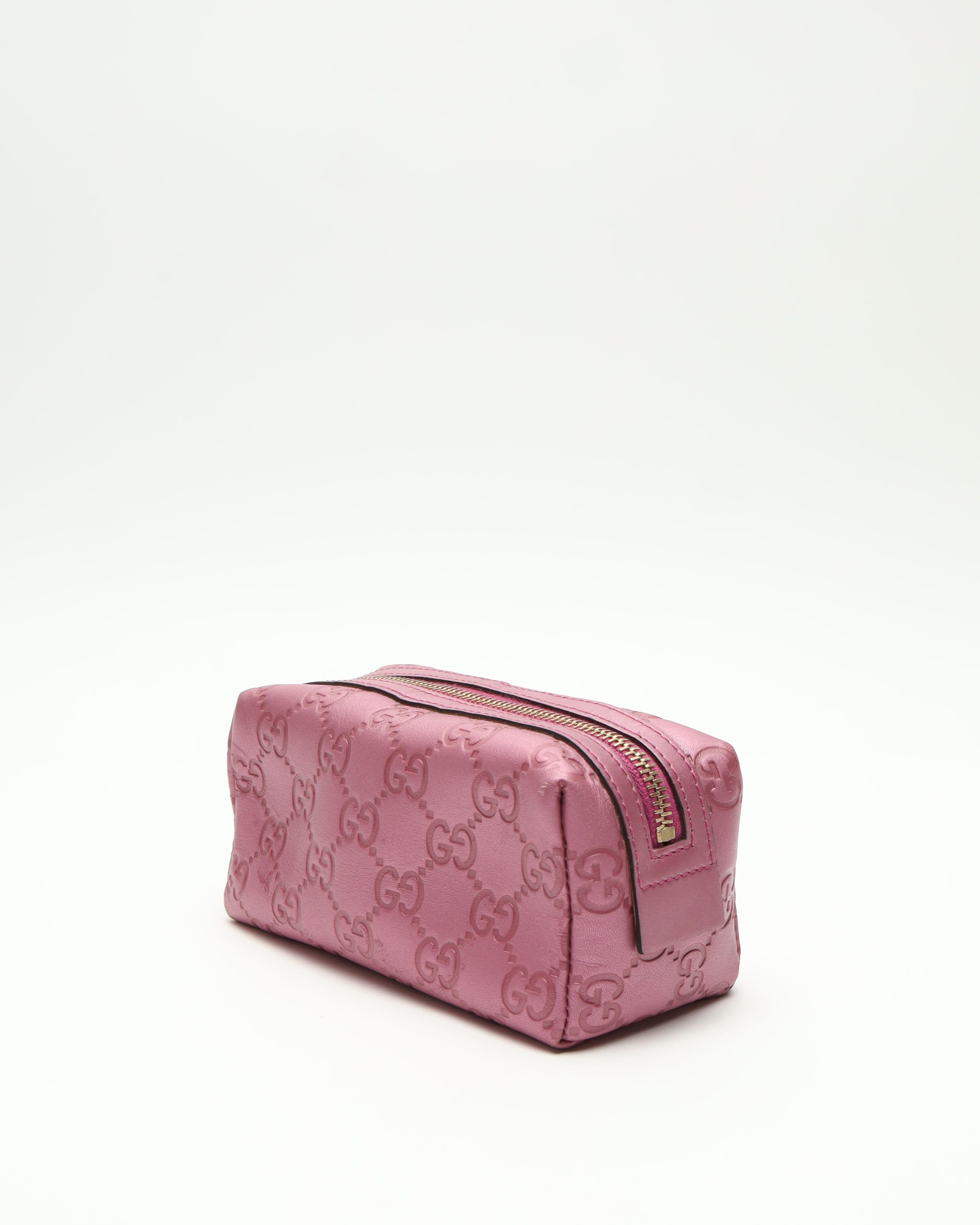 Gucci Leather Pouch In Pink
