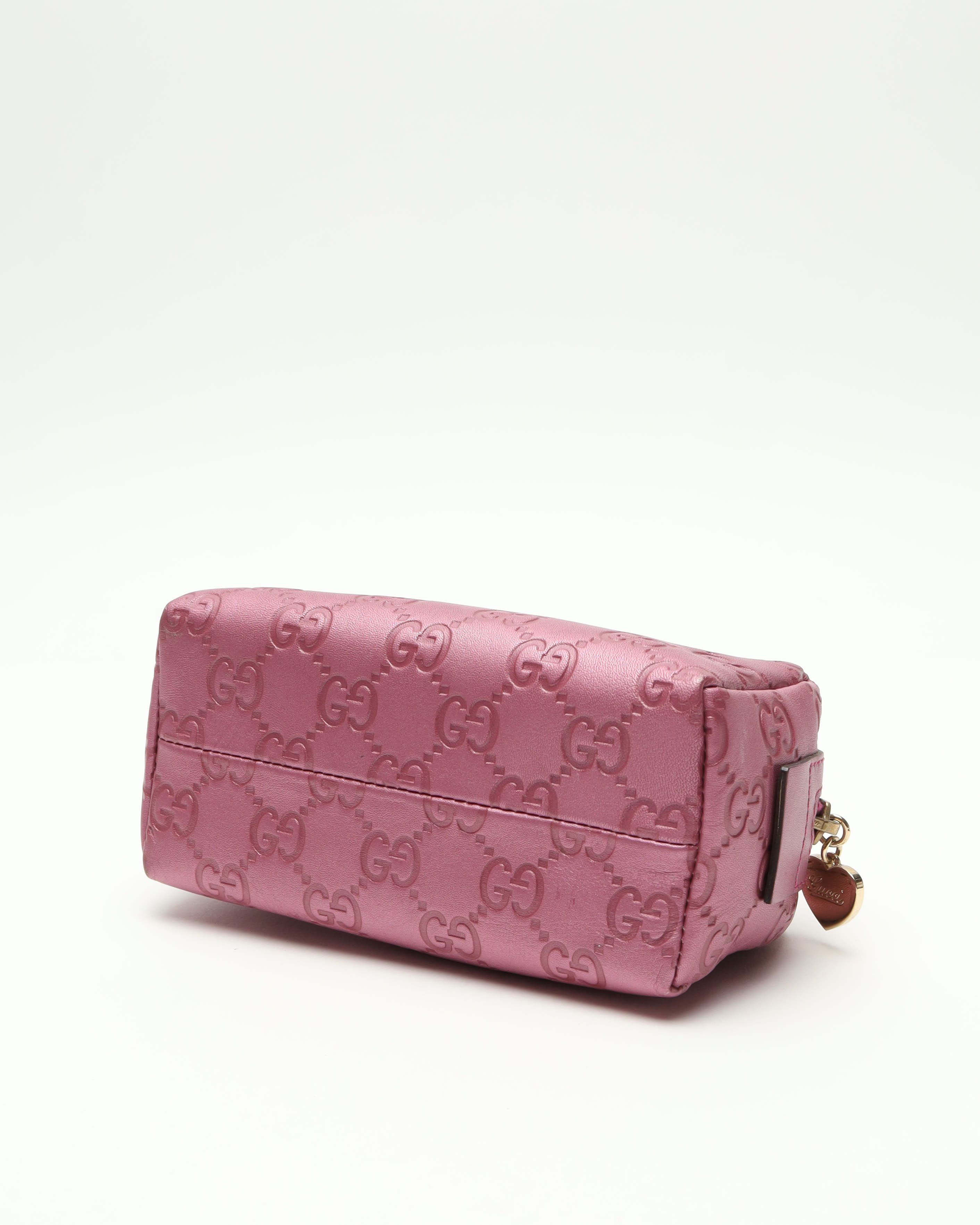 Gucci Leather Pouch In Pink