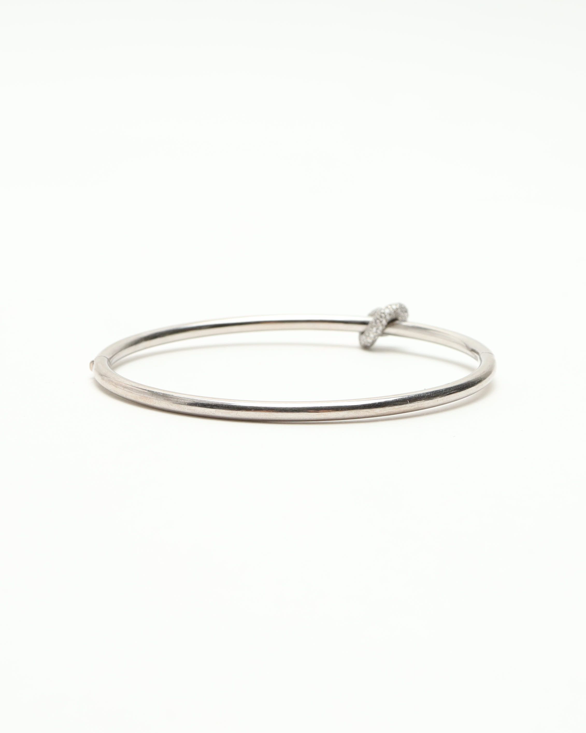 Engelbert The Legacy Knot Bangle With Diamonds In Silver