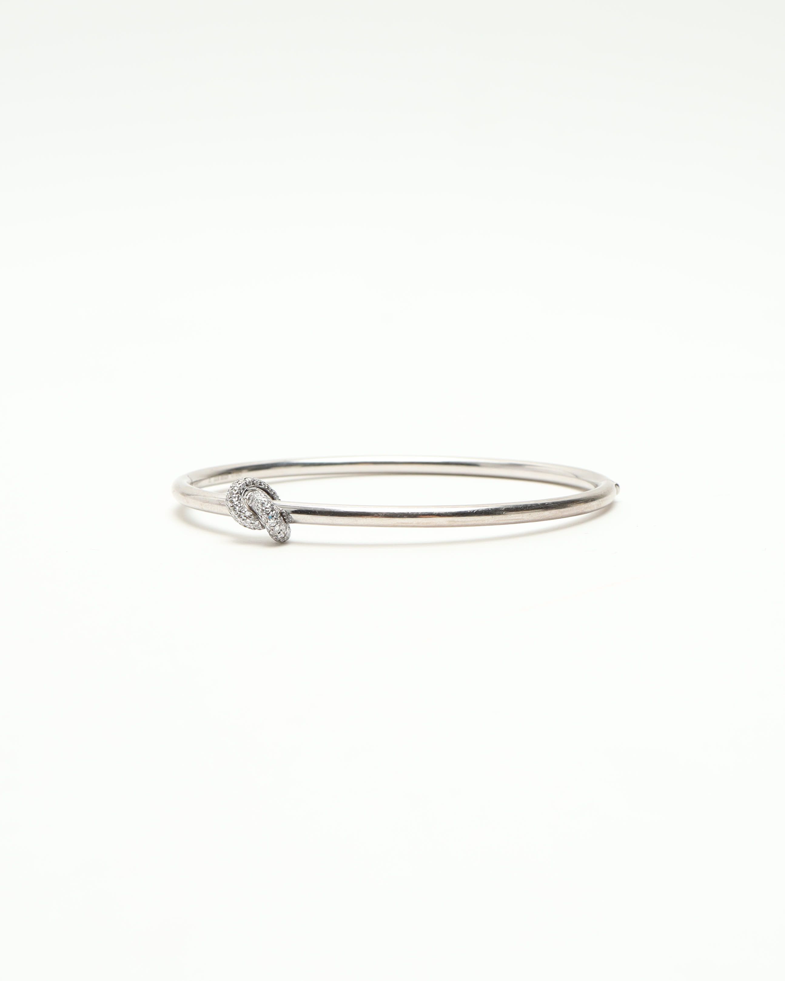 Engelbert The Legacy Knot Bangle With Diamonds In Silver