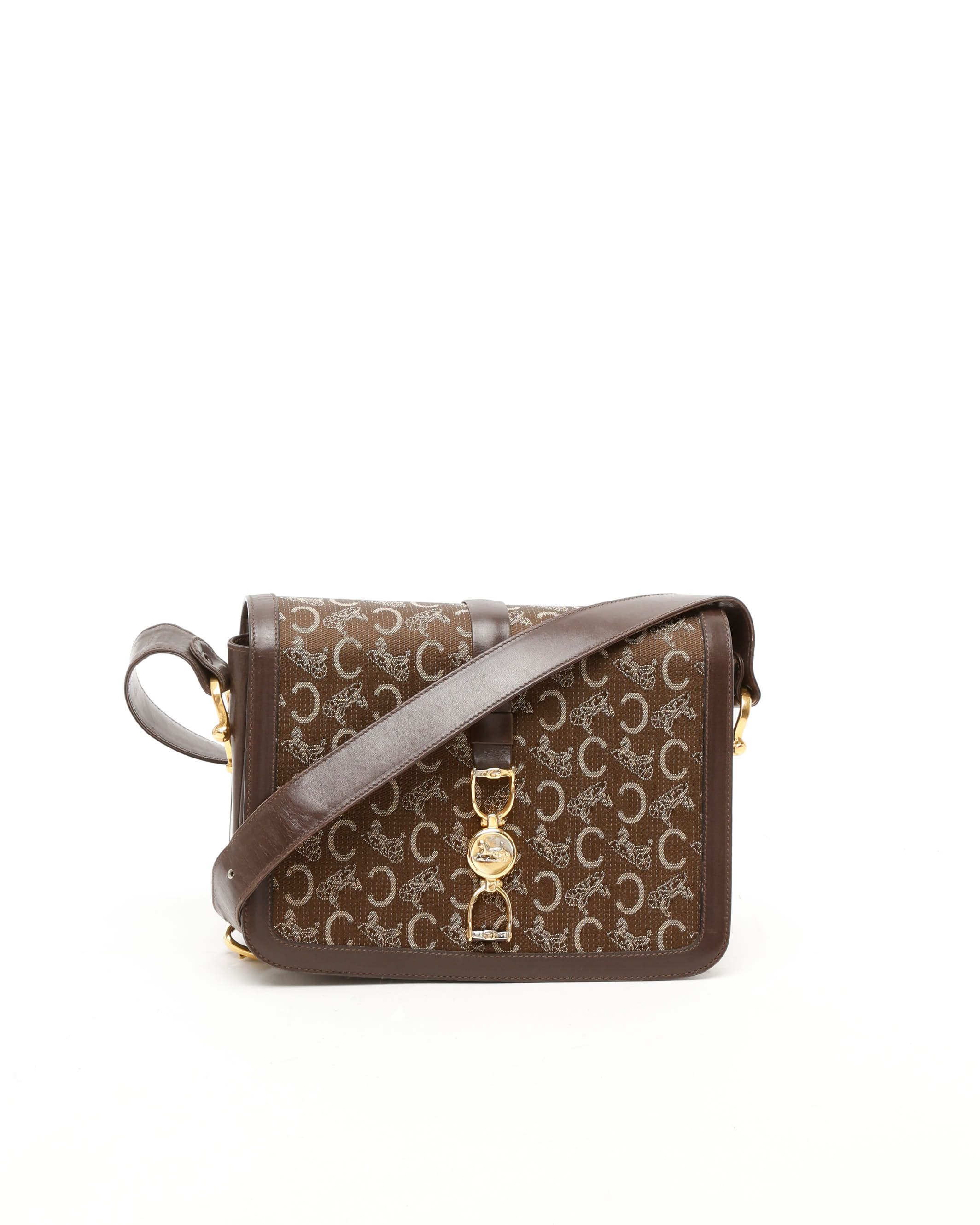 Celine Céline C Horse Carriage Shoulder Bag In Brown