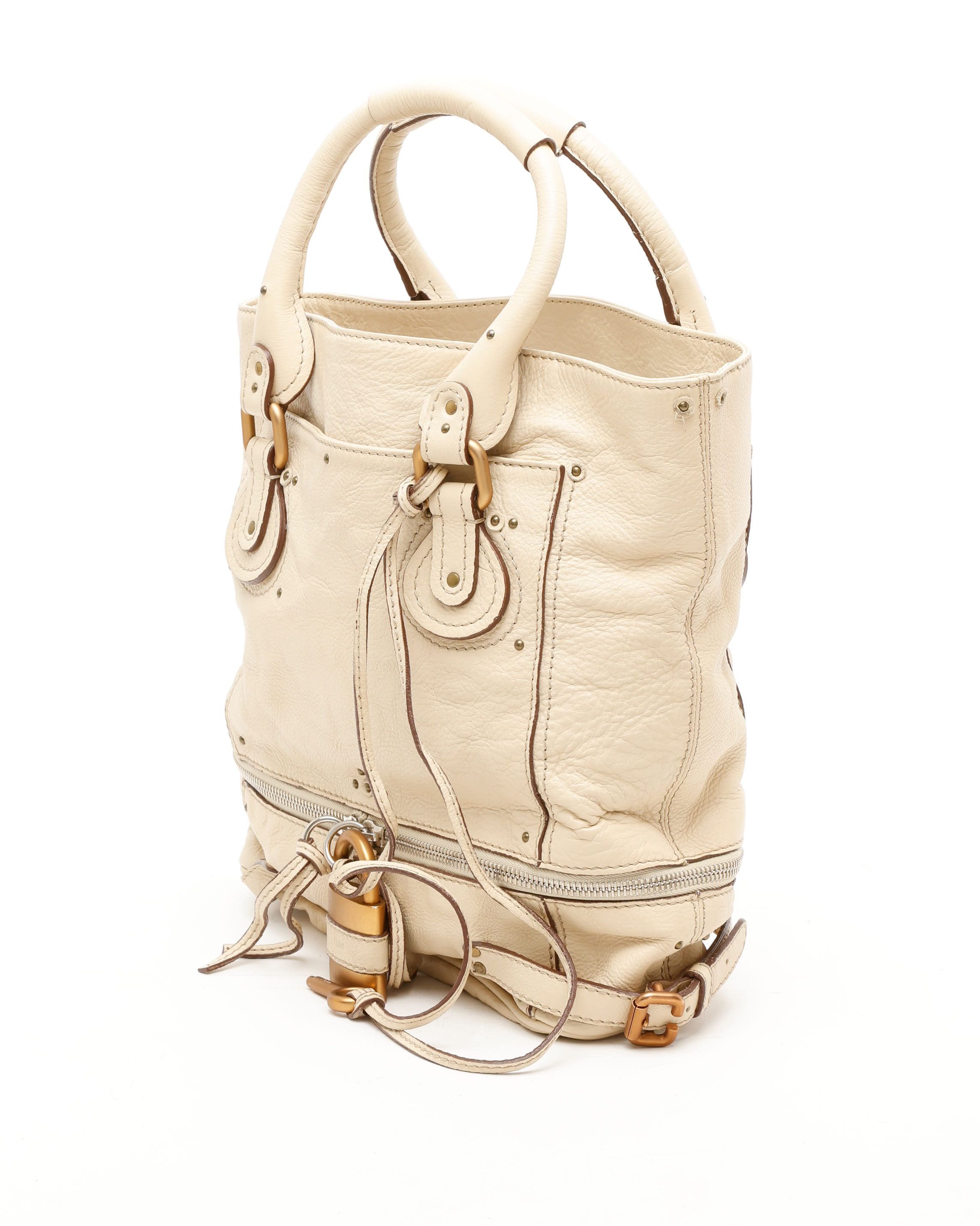 Chloé Paddington Zip Tote Bag In Sand