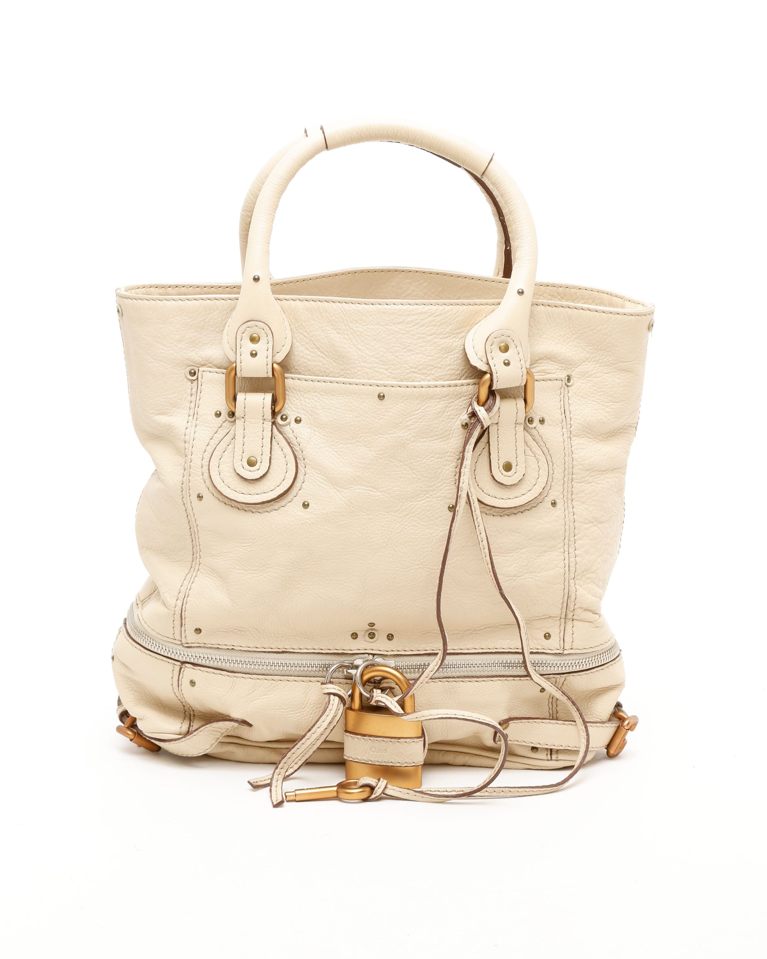 Chloé Paddington Zip Tote Bag In Sand