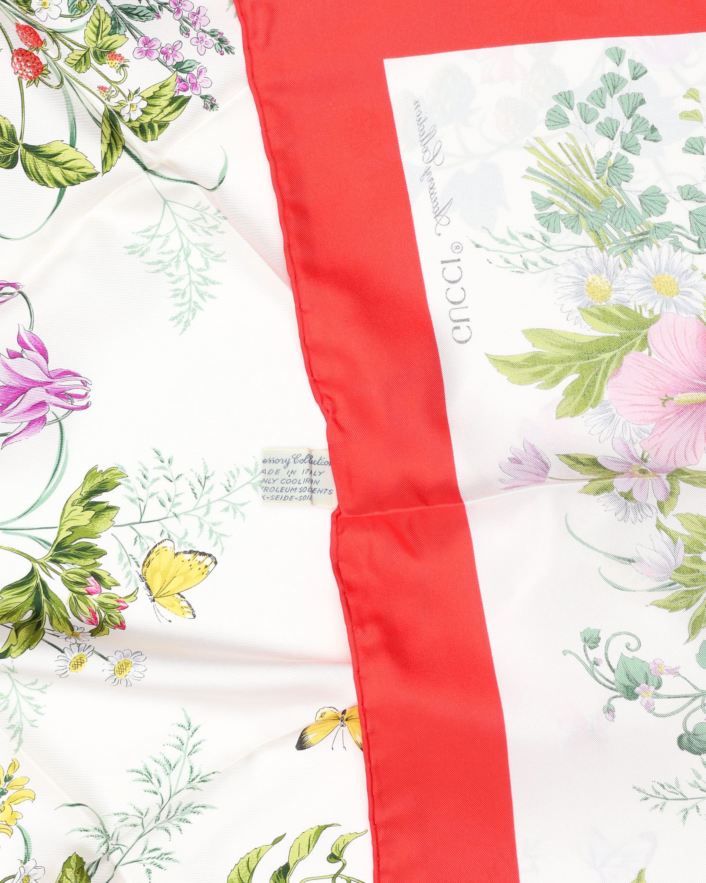 Gucci Floral Silk Scarf In Multi