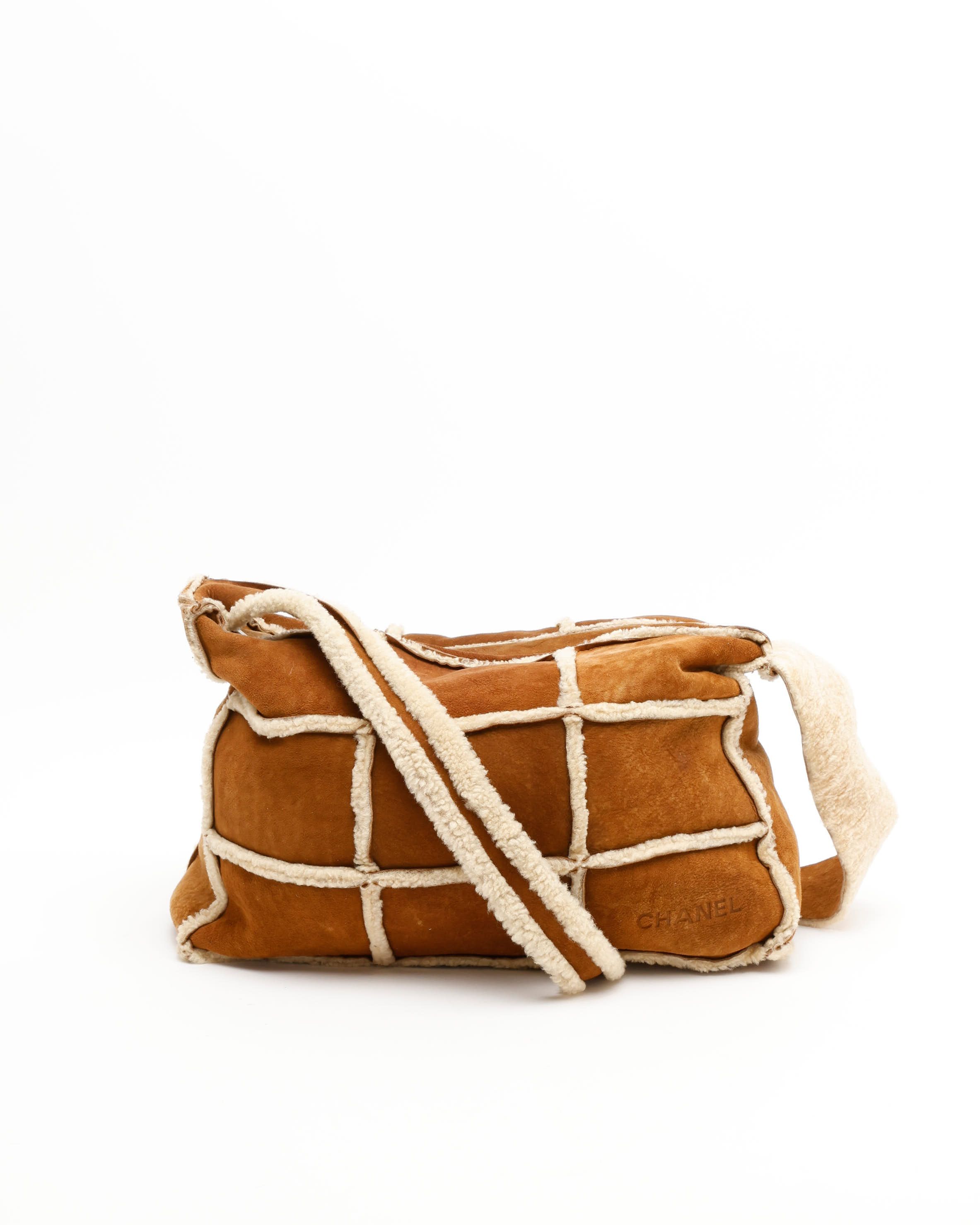 Pre-owned Chanel Cc Mouton Tote Bag In Brown